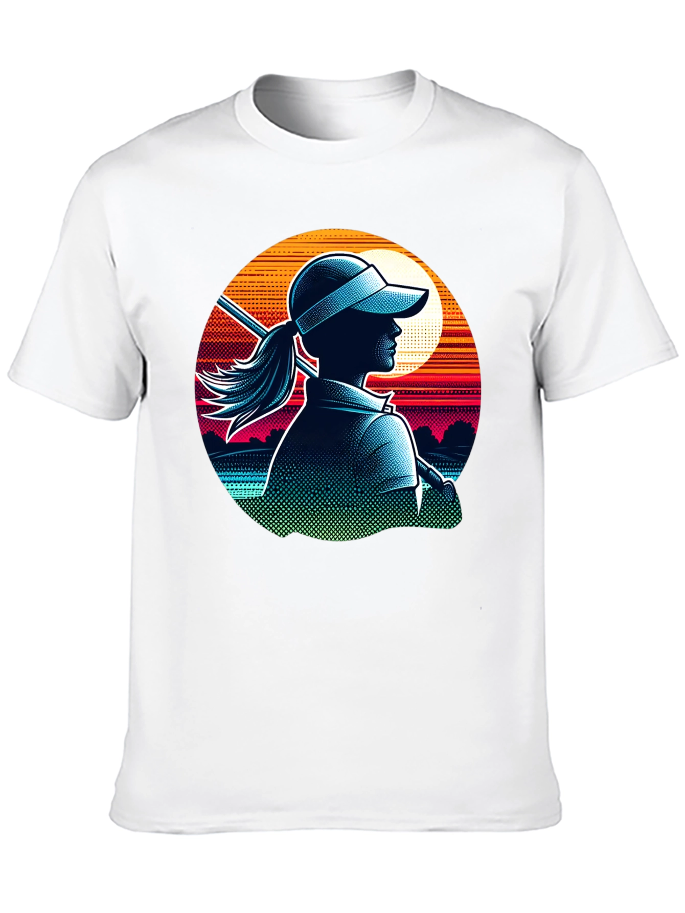 Golf Girl T-Shirt: Sunset Silhouette