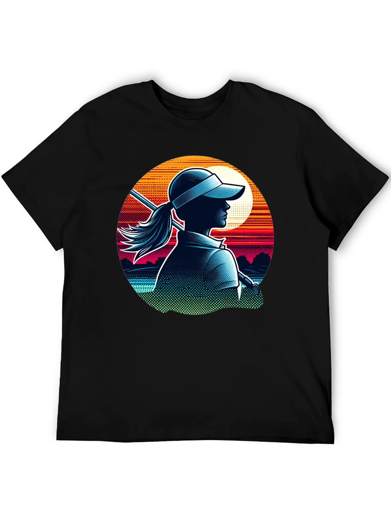 Golf Girl T-Shirt: Sunset Silhouette