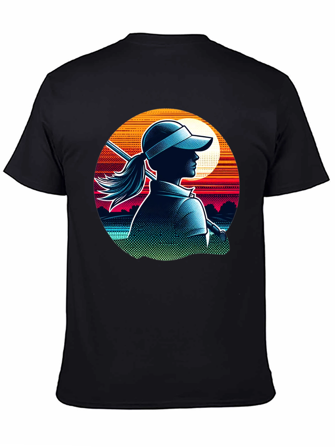 Golf Girl T-Shirt: Sunset Silhouette