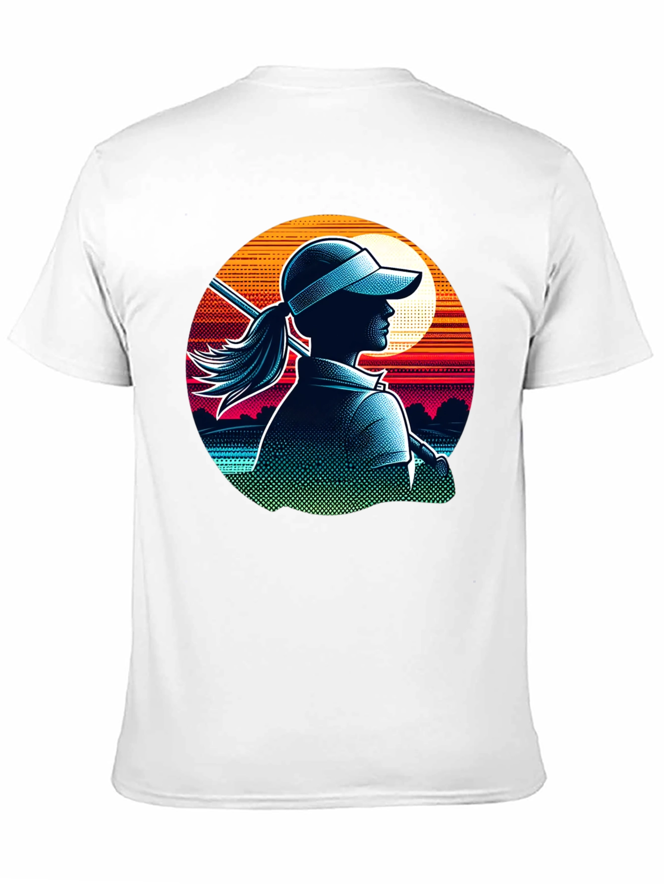 Golf Girl T-Shirt: Sunset Silhouette