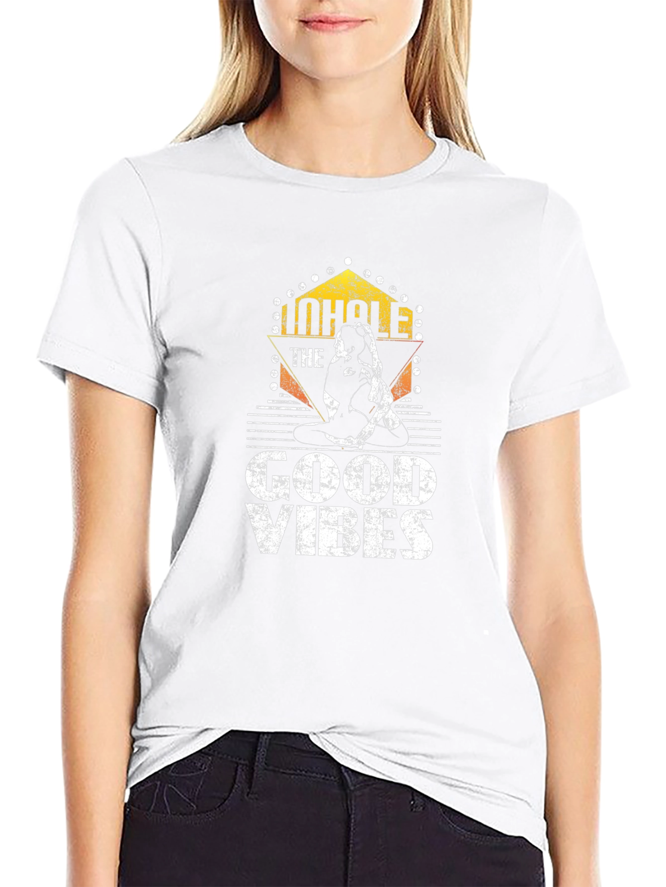 Inhale the Good Vibes Yoga Black T-Shirt