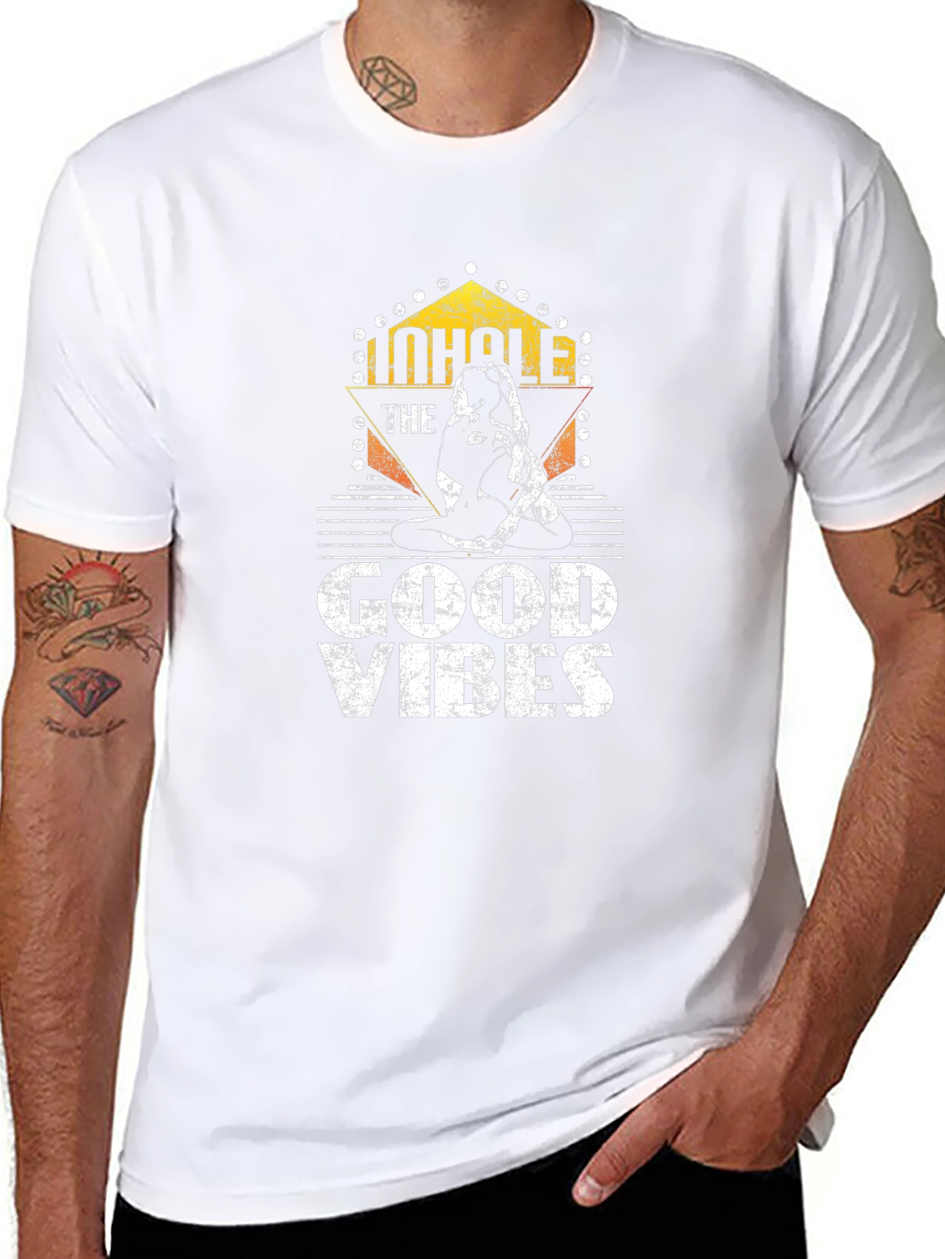 Inhale the Good Vibes Yoga Black T-Shirt