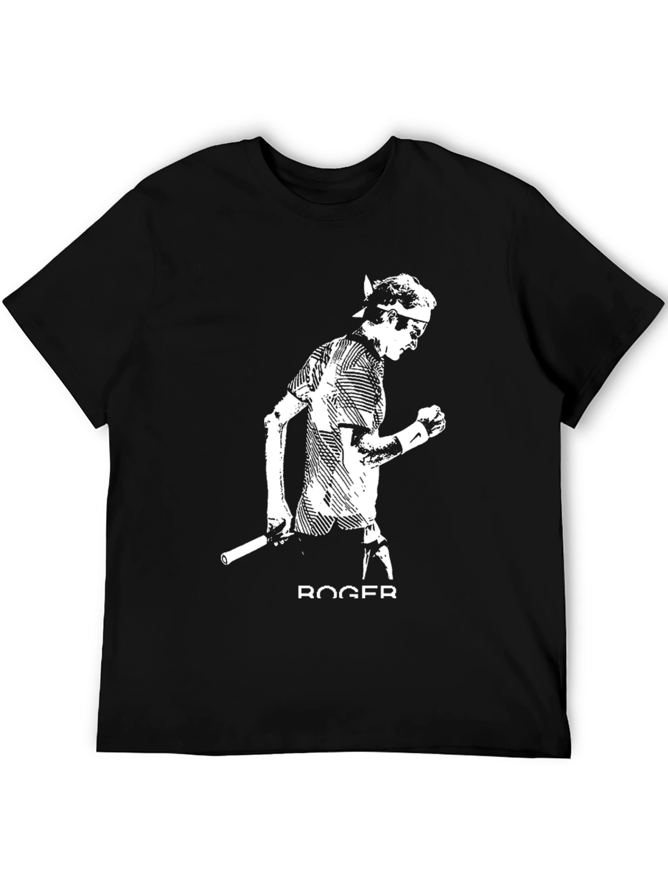 Roger Tennis Black T-Shirt