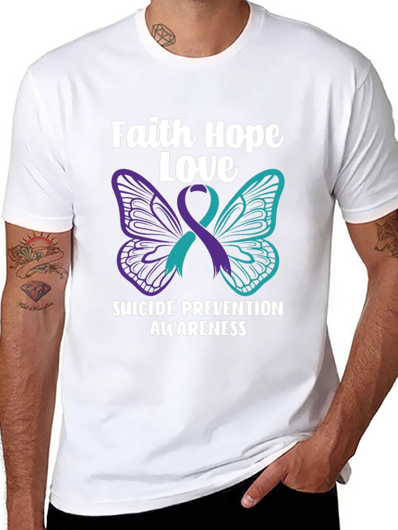 Faith Hope Love Suicide Prevention Awareness T-Shirt