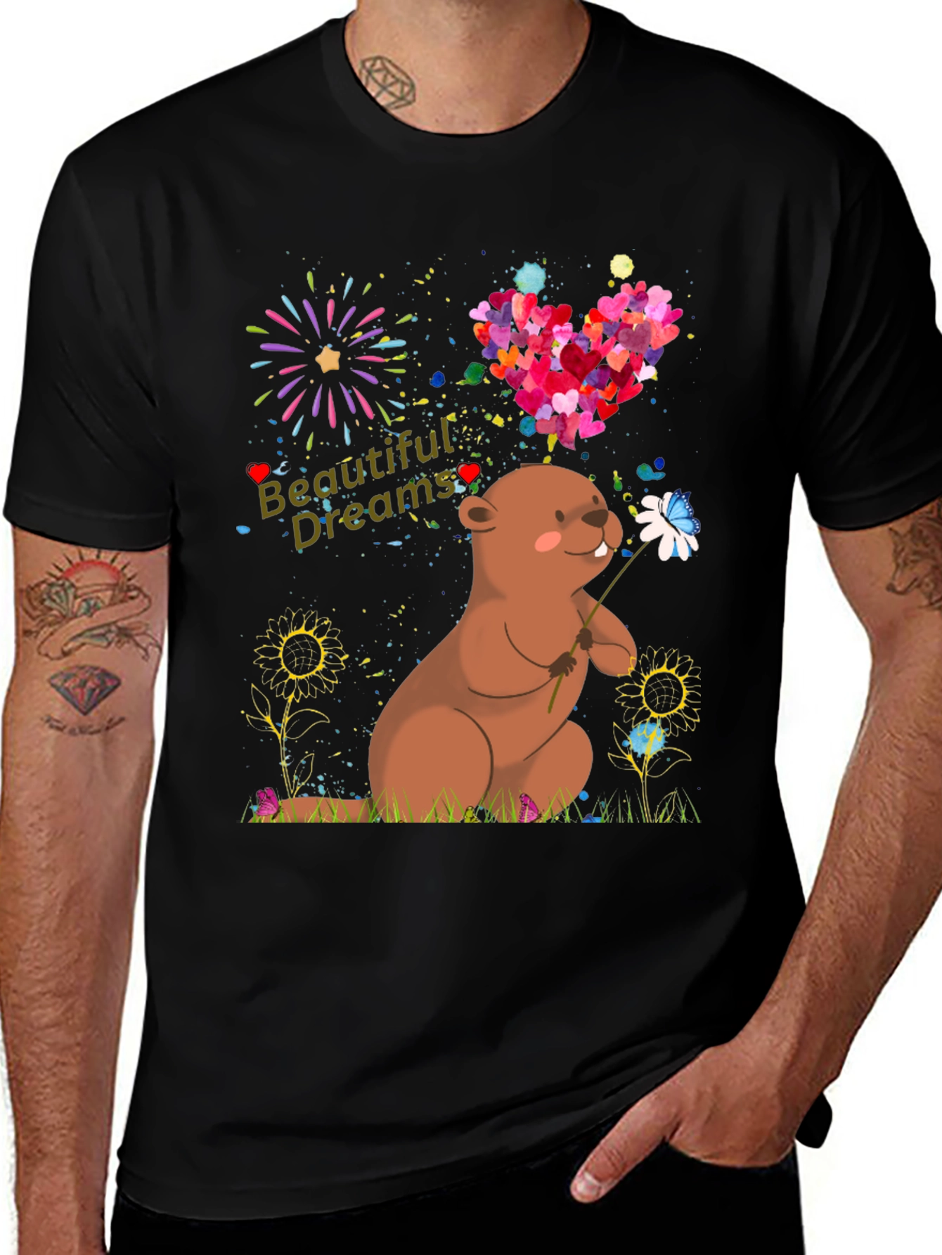 Cute Groundhog Beautiful Dreams Graphic T-Shirt