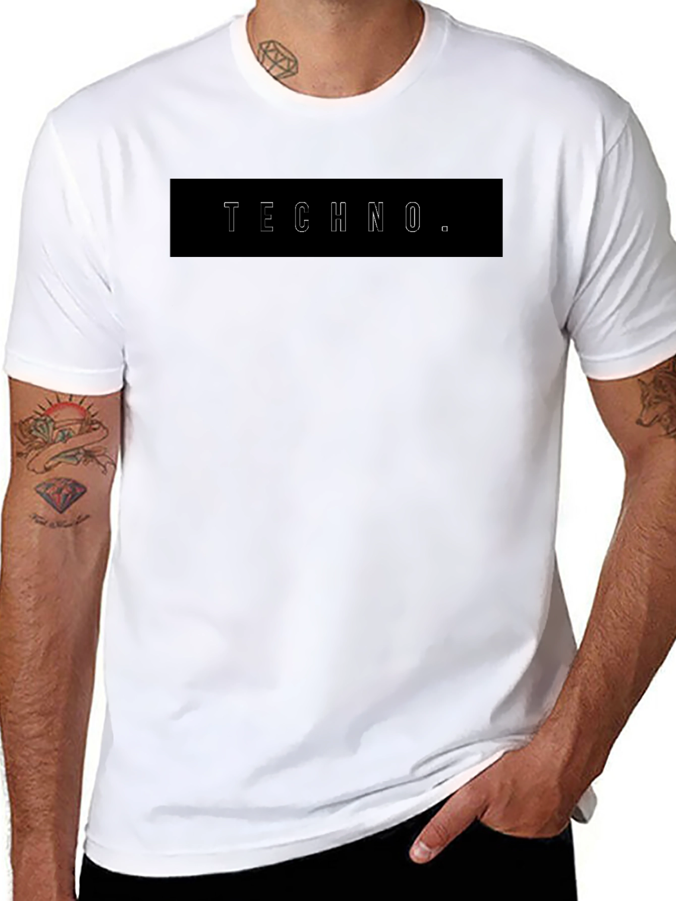 Techno T-Shirt - Stylish Black Graphic Tee
