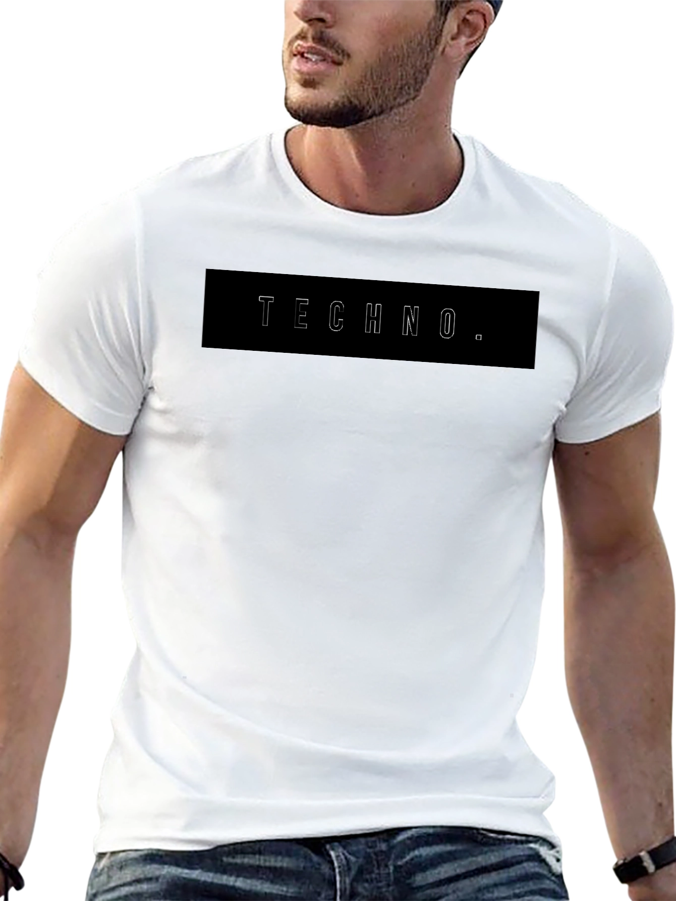 Techno T-Shirt - Stylish Black Graphic Tee