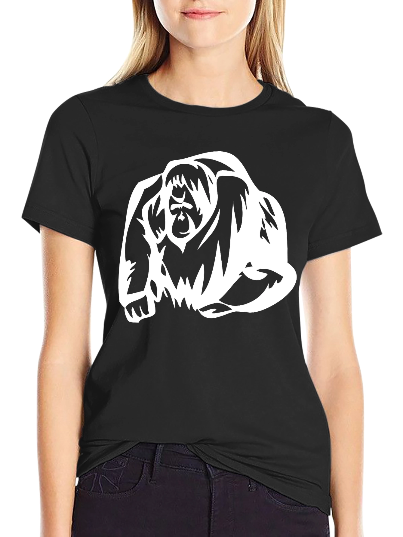 Cool Orangutan Graphic Tee - Black Cotton T-Shirt