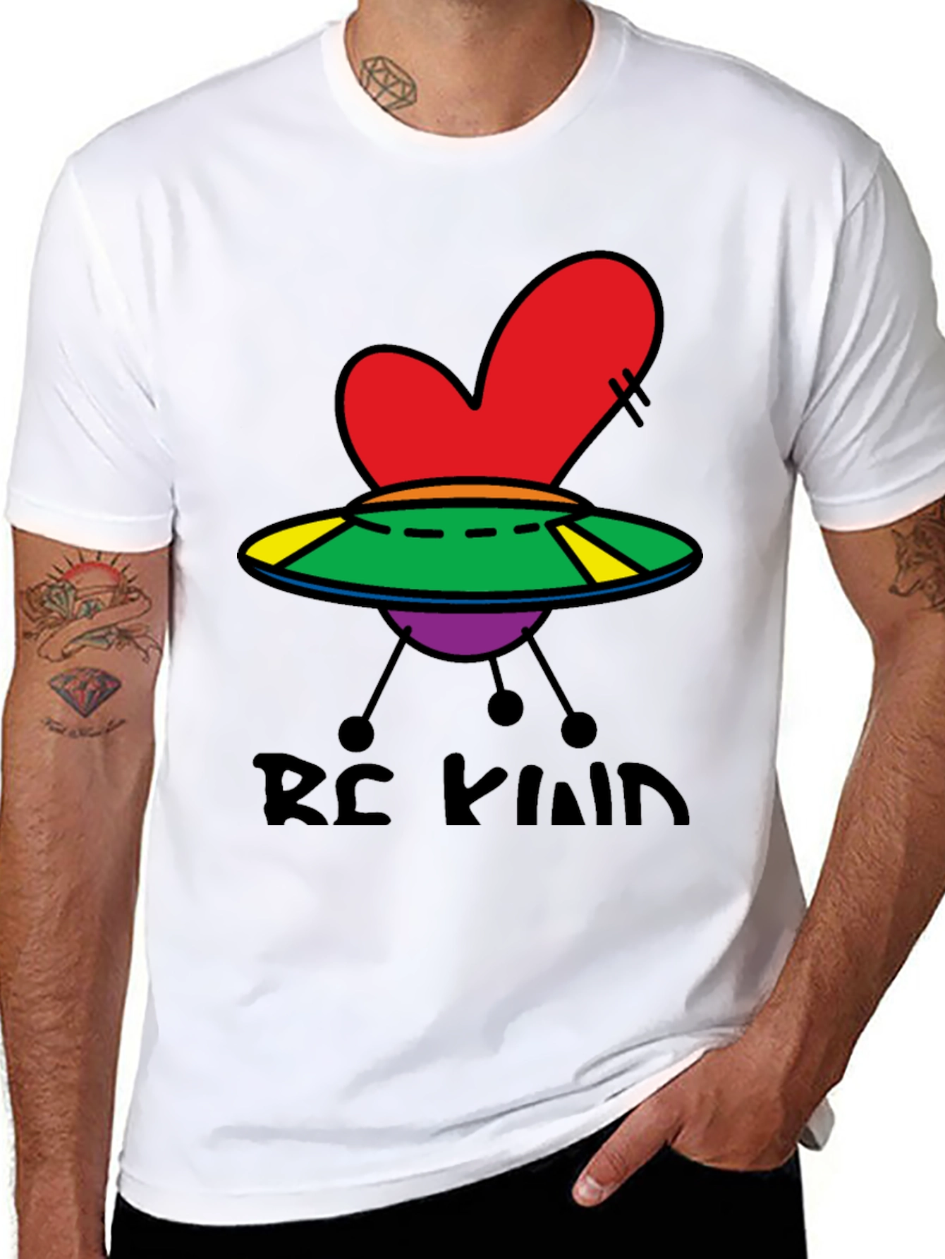 Be Kind UFO Heart Graphic Tee