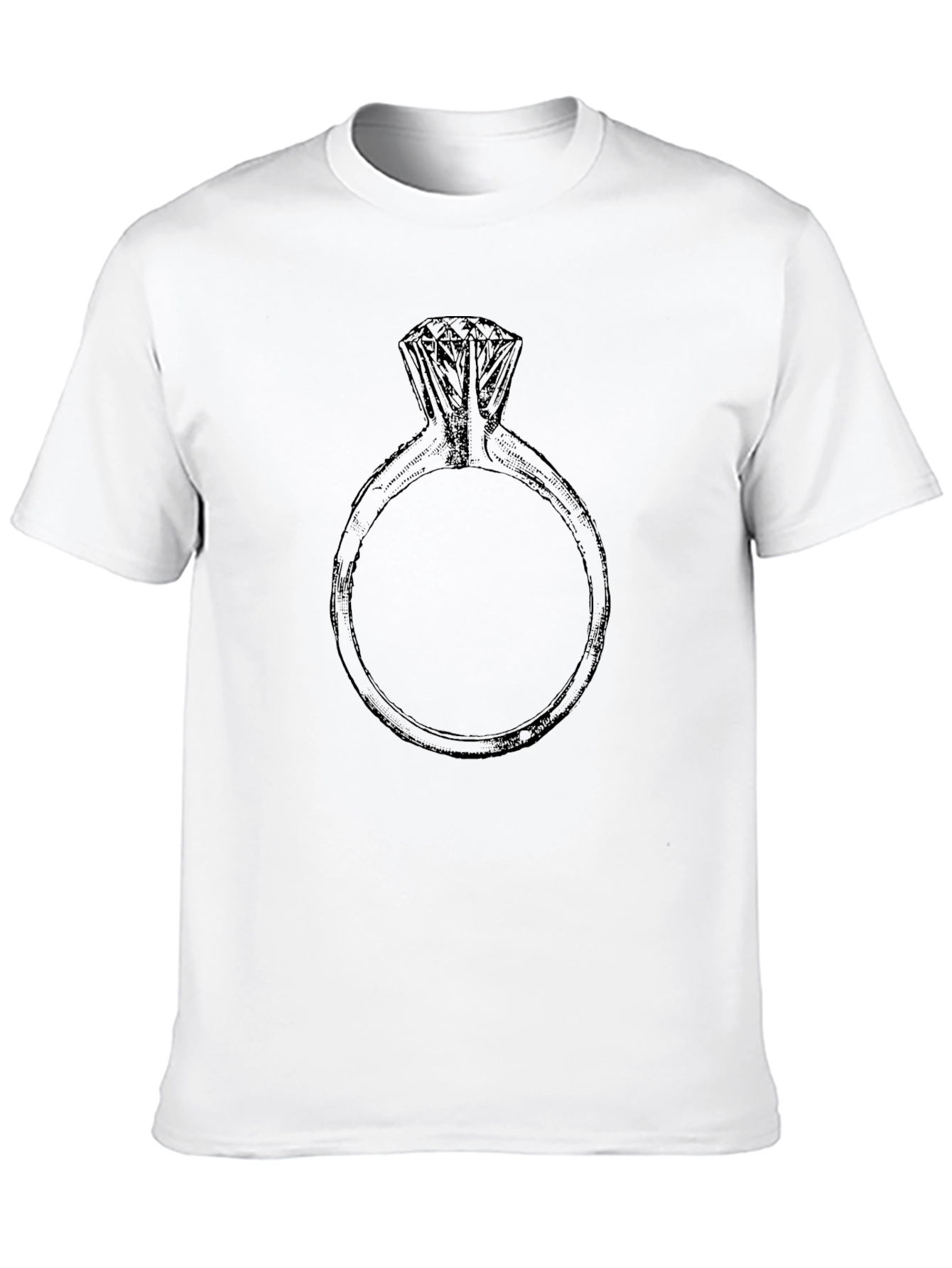 Engagement Ring Graphic Tee - Stylish Black Cotton Shirt