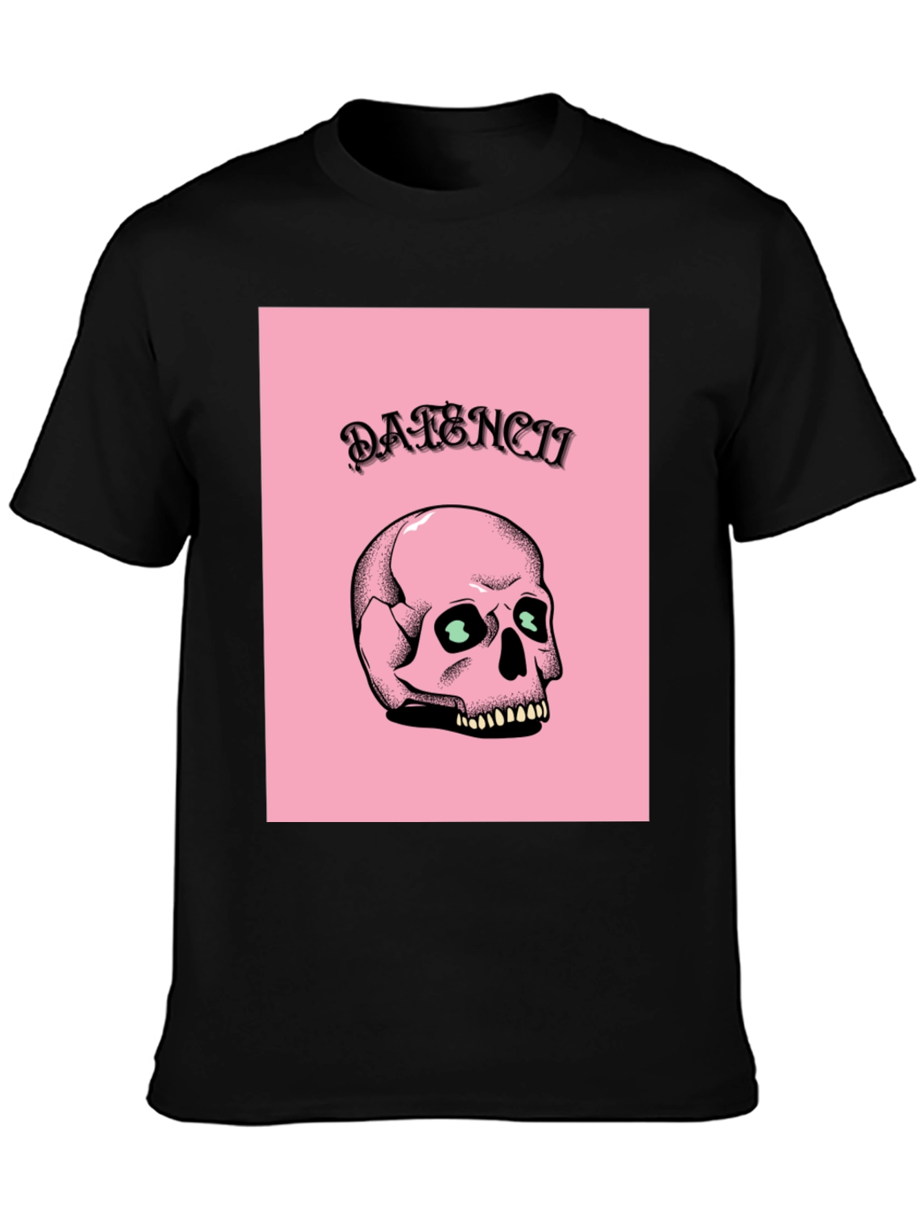 Edgy Skull Graphic Tee - Pink & Black