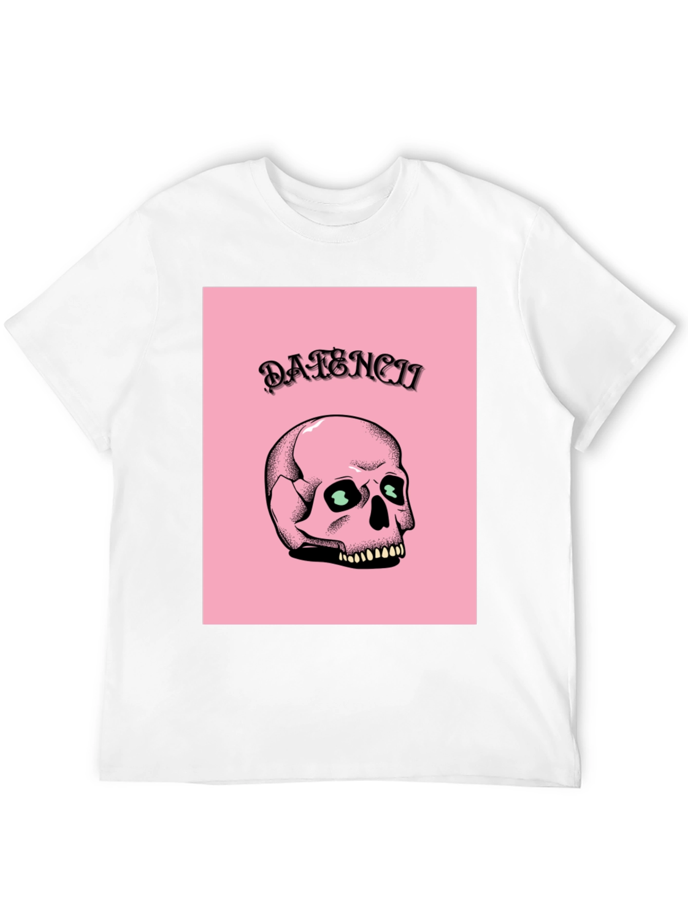 Edgy Skull Graphic Tee - Pink & Black