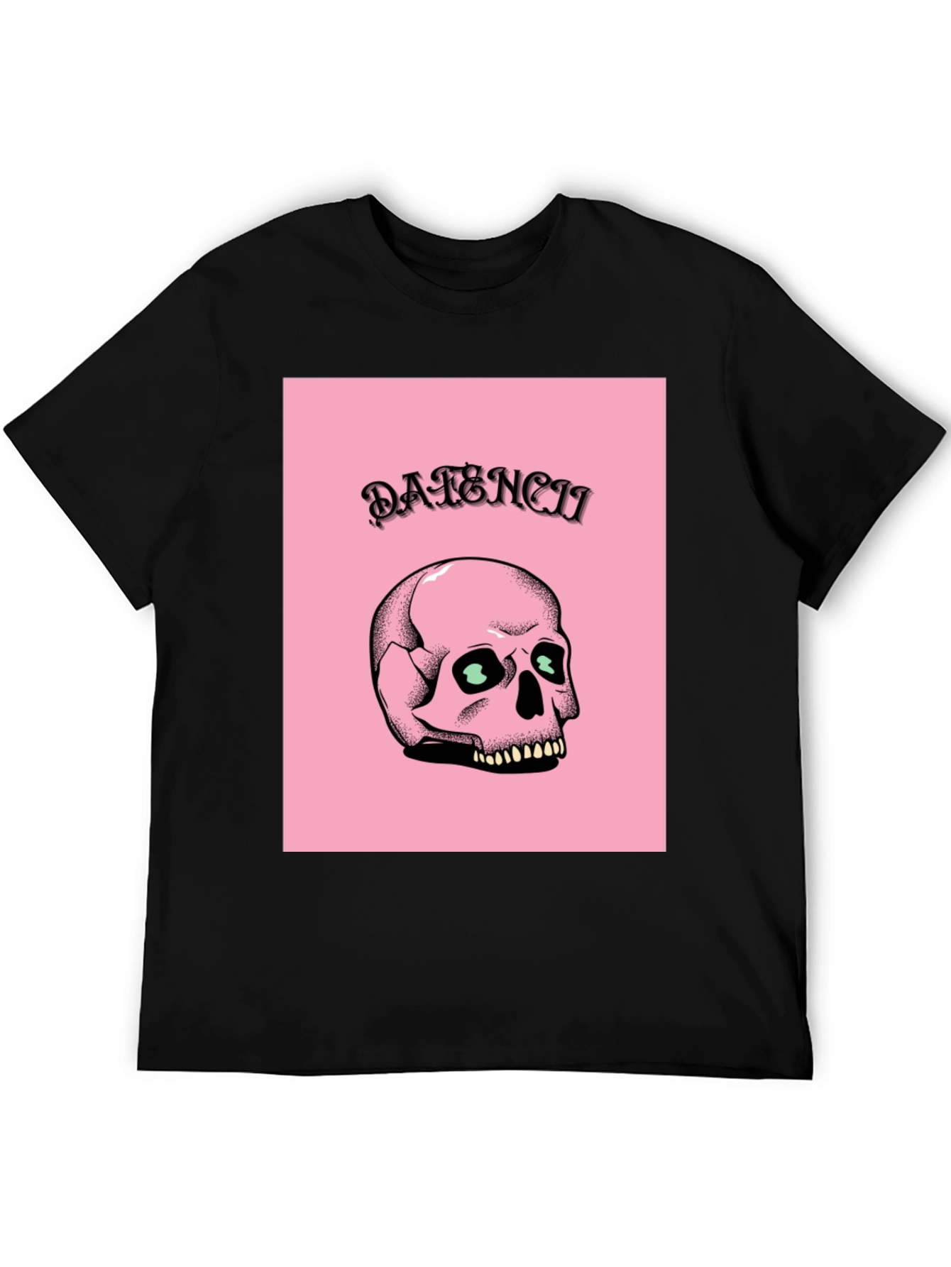 Edgy Skull Graphic Tee - Pink & Black