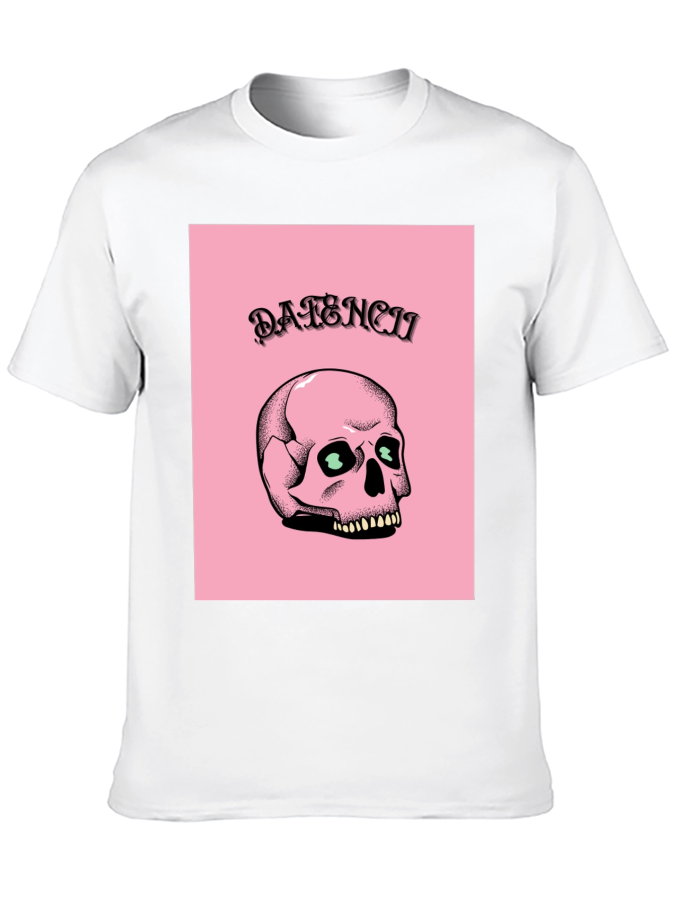 Edgy Skull Graphic Tee - Pink & Black