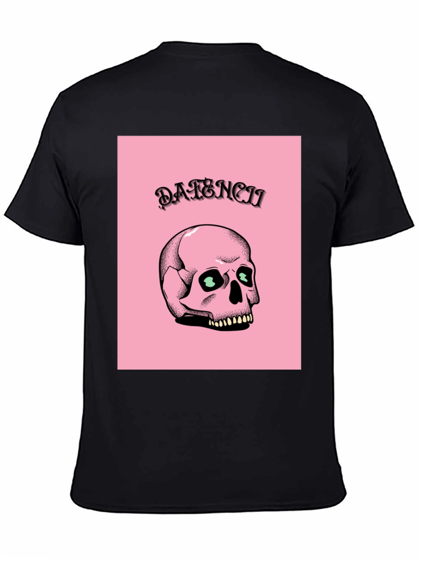 Edgy Skull Graphic Tee - Pink & Black