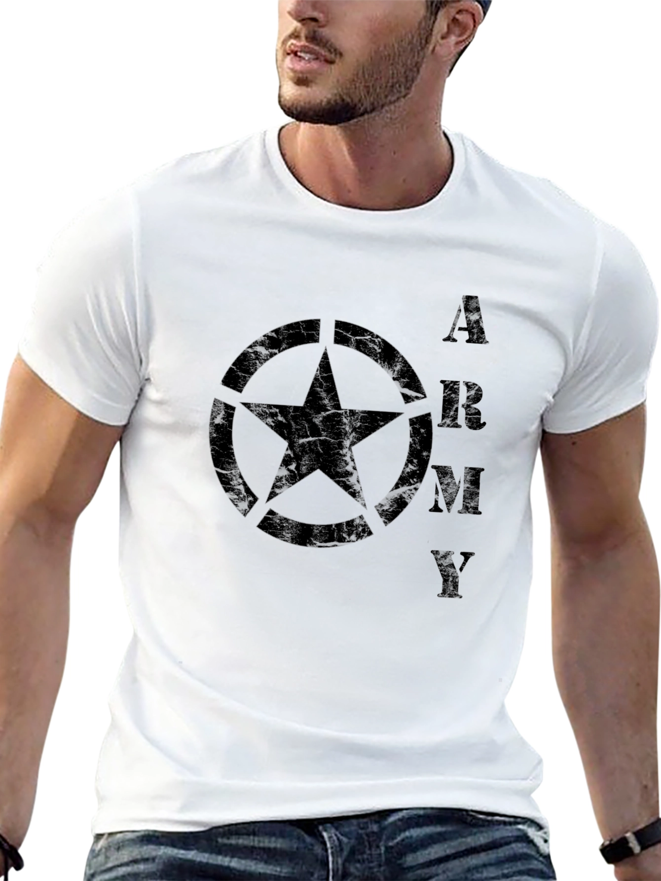 Army Star Graphic T-Shirt - Military Style Tee
