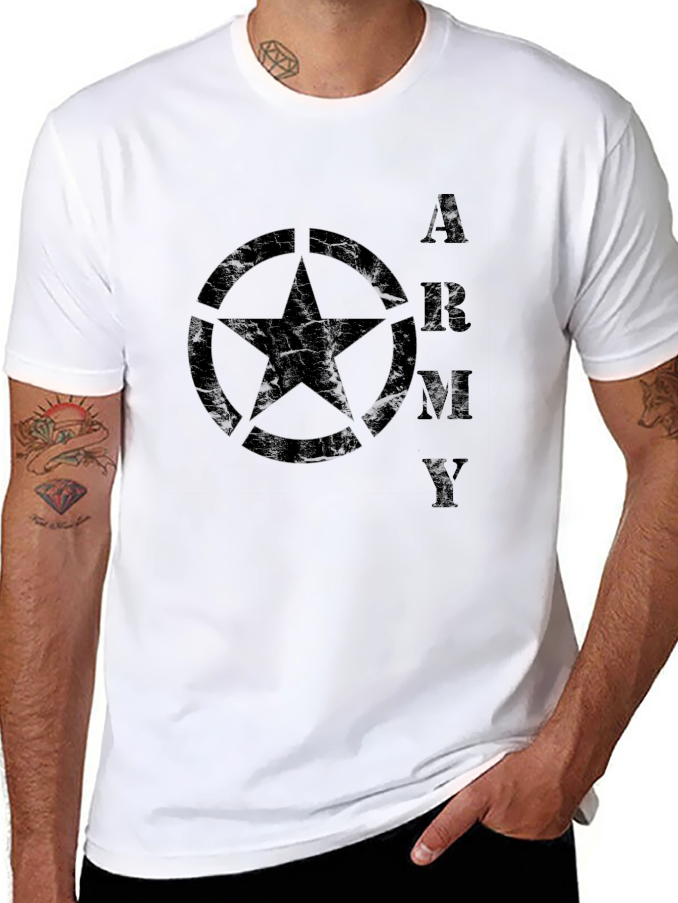 Army Star Graphic T-Shirt - Military Style Tee
