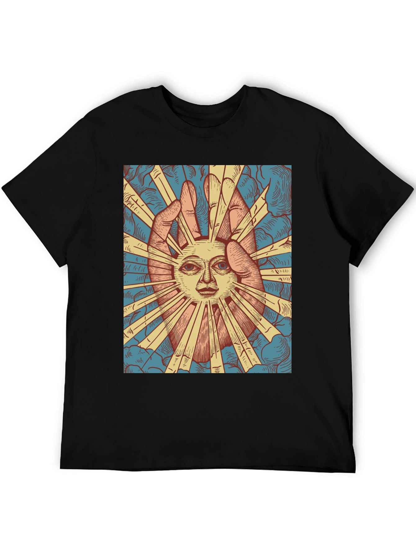 Sun Face Graphic Tee - Black