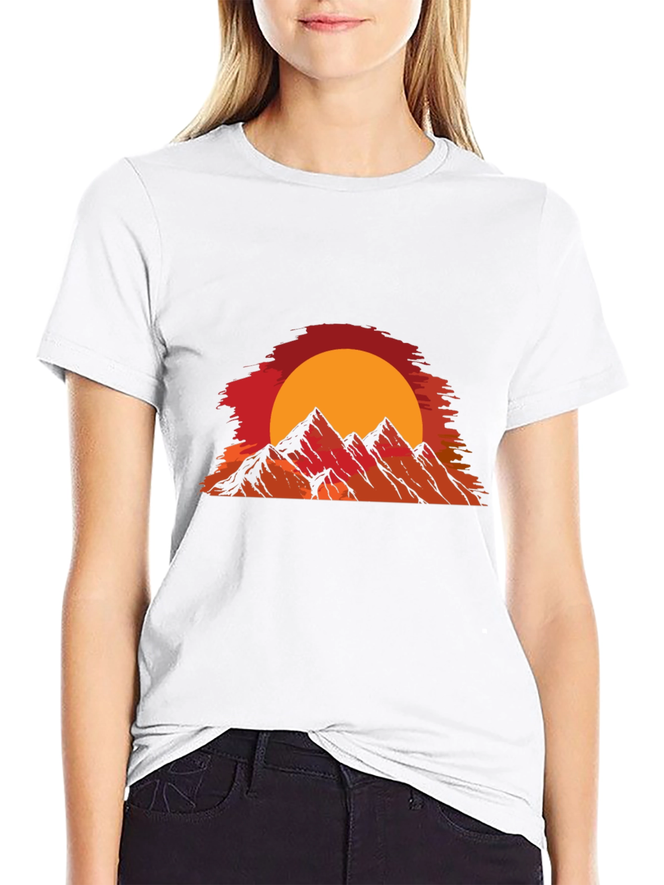 Sunset Mountain Graphic T-Shirt - Black