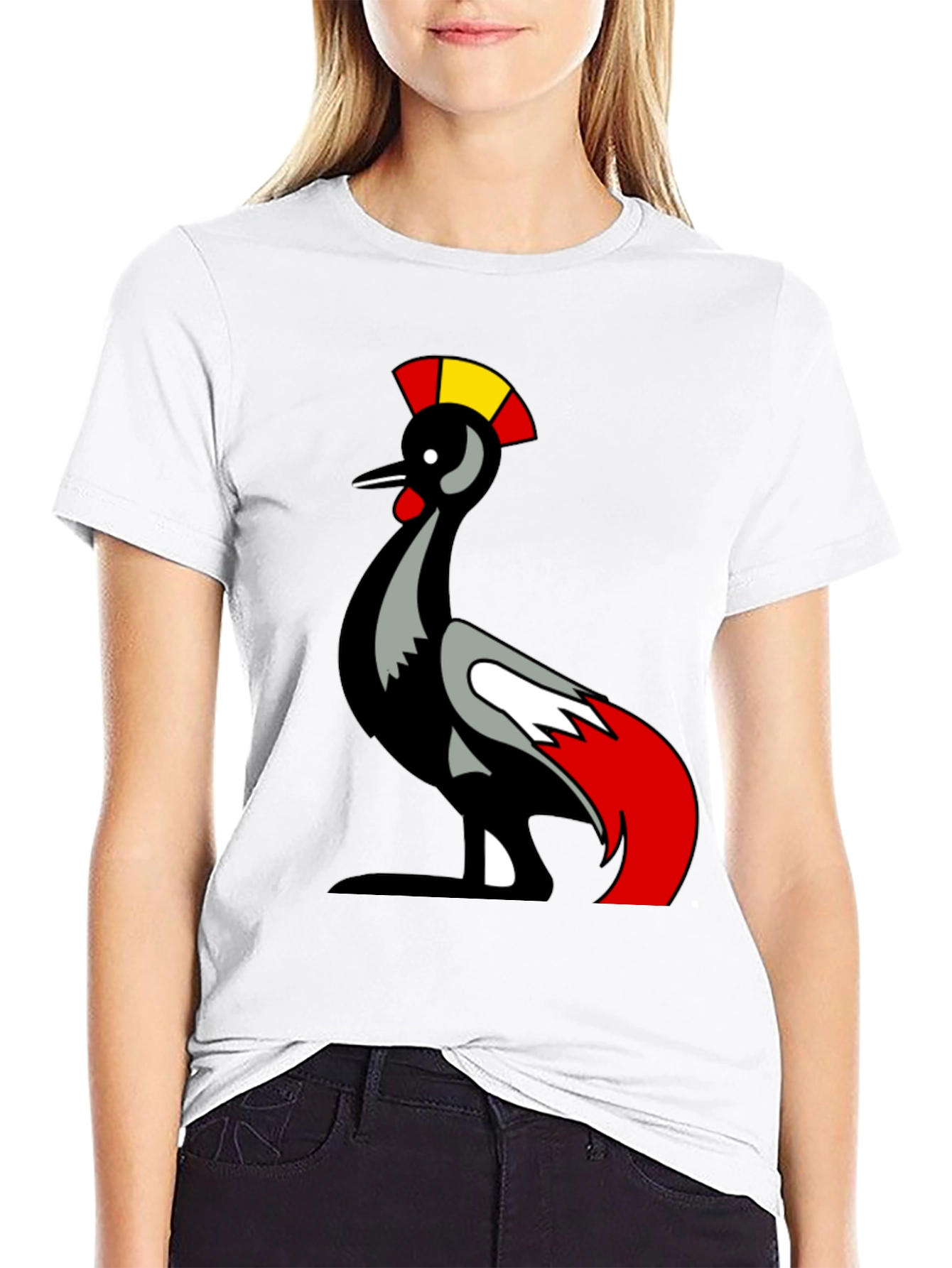 Mens Black T-Shirt with Bird Graphic