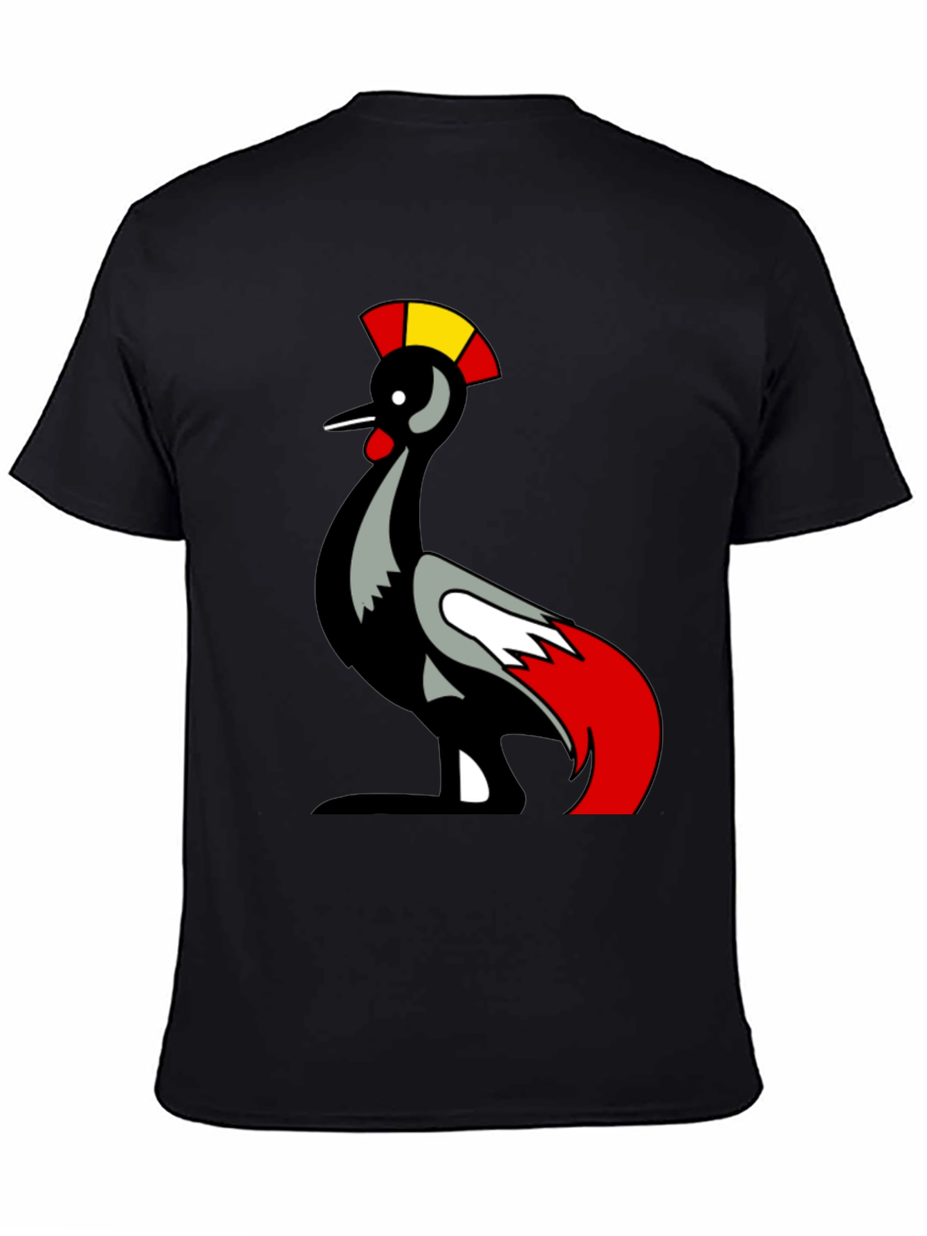 Mens Black T-Shirt with Bird Graphic