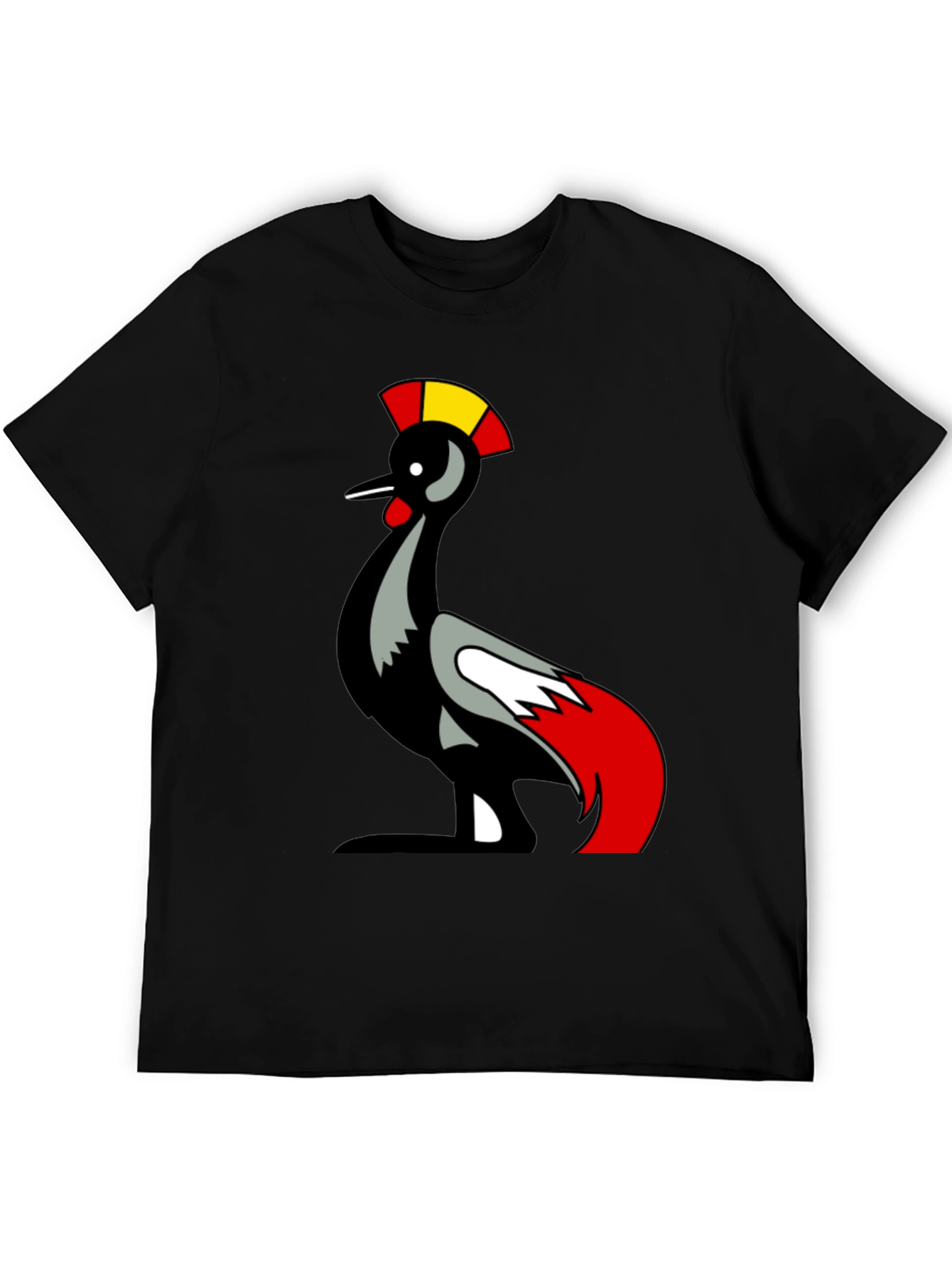Mens Black T-Shirt with Bird Graphic