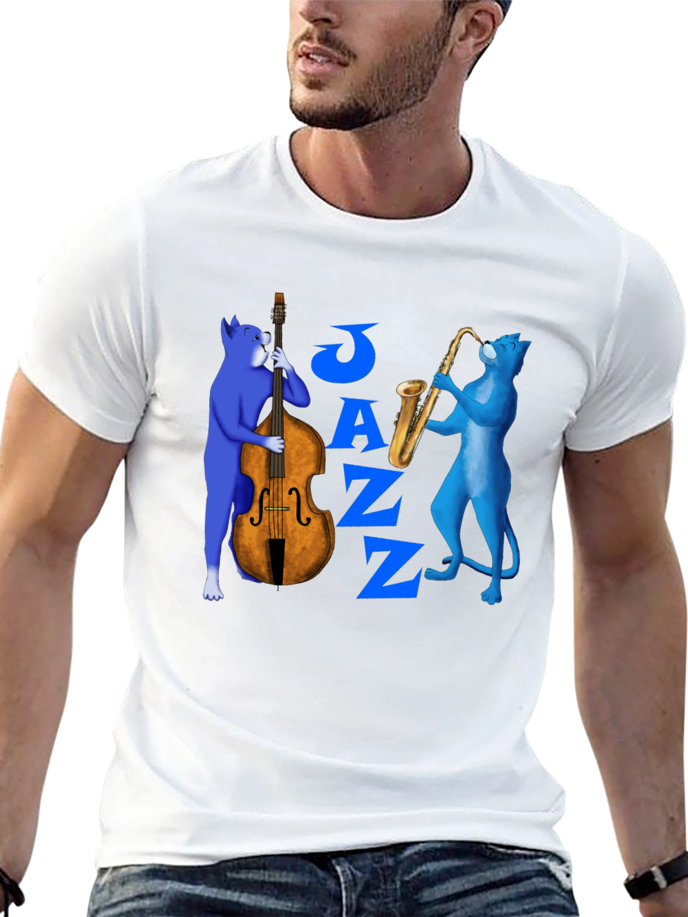 Jazz Cats T-Shirt - Musical Feline Design