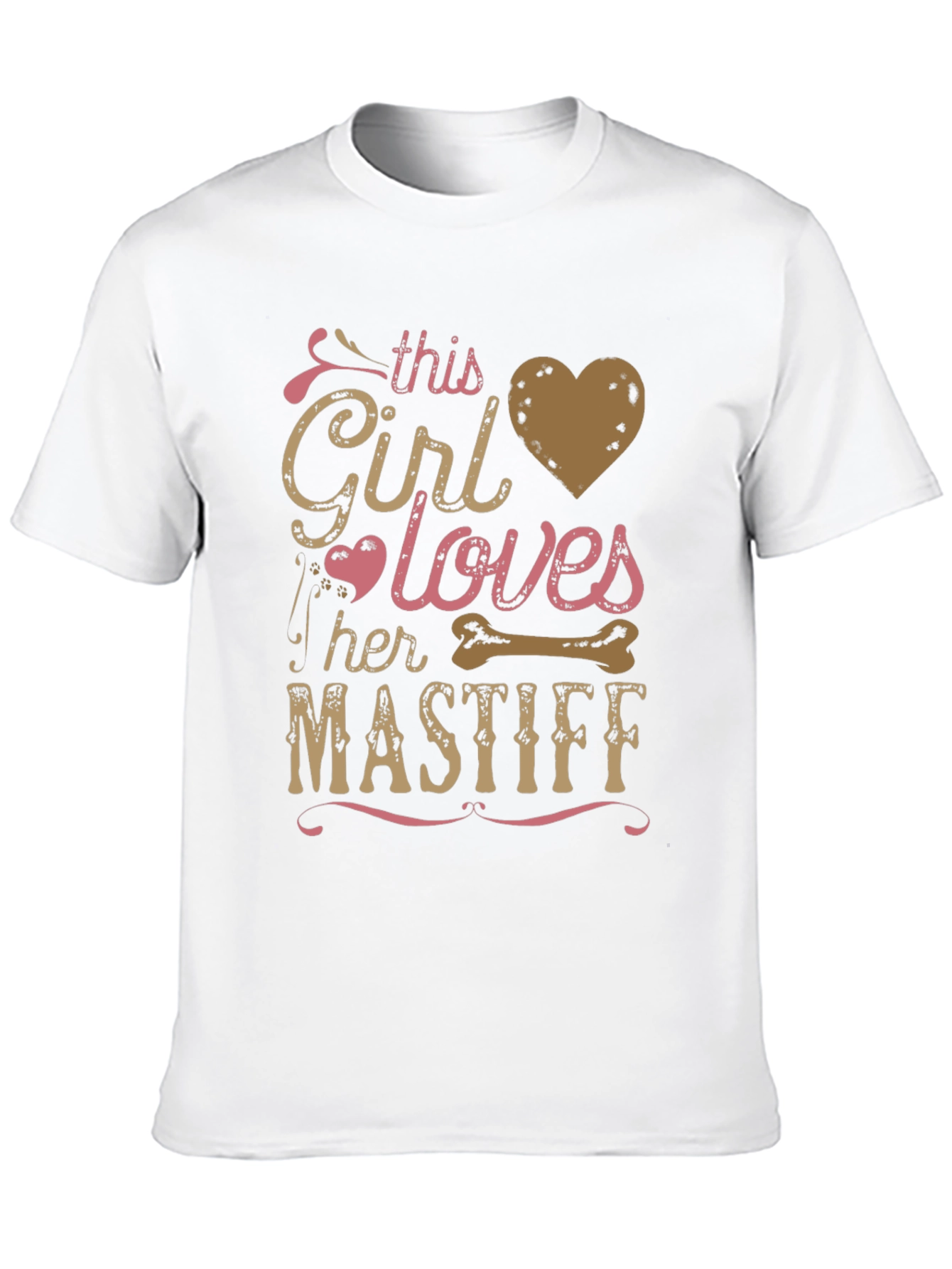 Girl Loves Her Mastiff T-Shirt - Dog Breed Tee