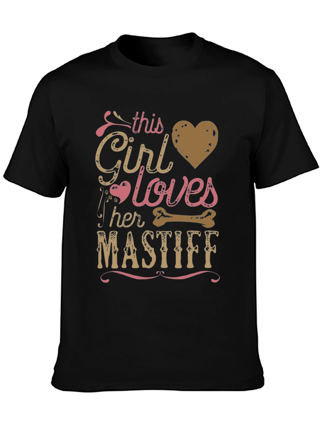 Girl Loves Her Mastiff T-Shirt - Dog Breed Tee