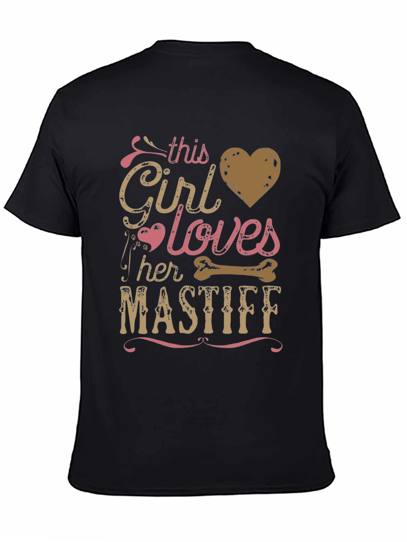 Girl Loves Her Mastiff T-Shirt - Dog Breed Tee