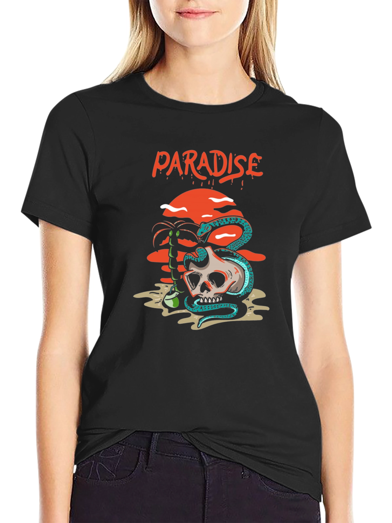 Paradise Skull & Snake Graphic Tee