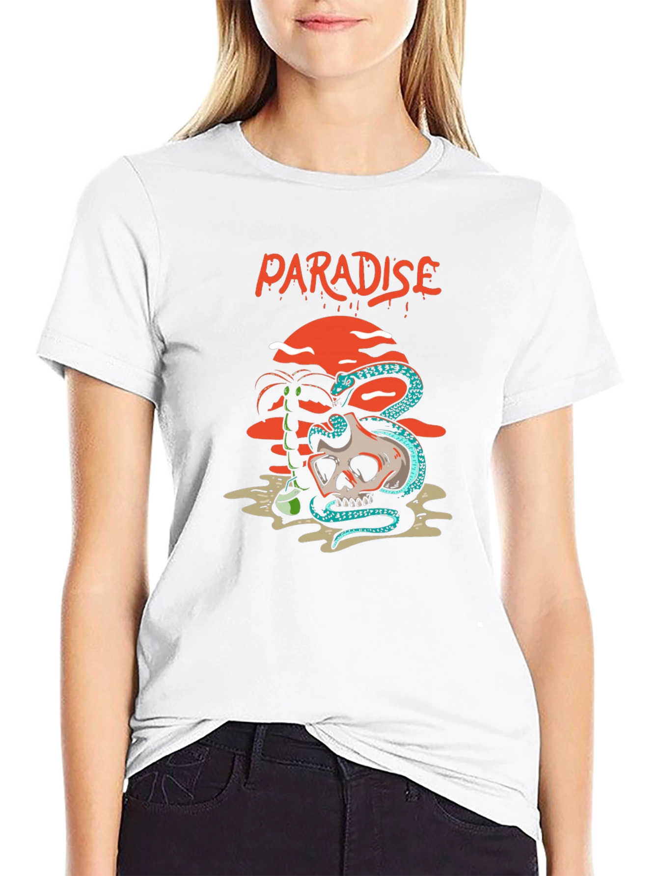 Paradise Skull & Snake Graphic Tee