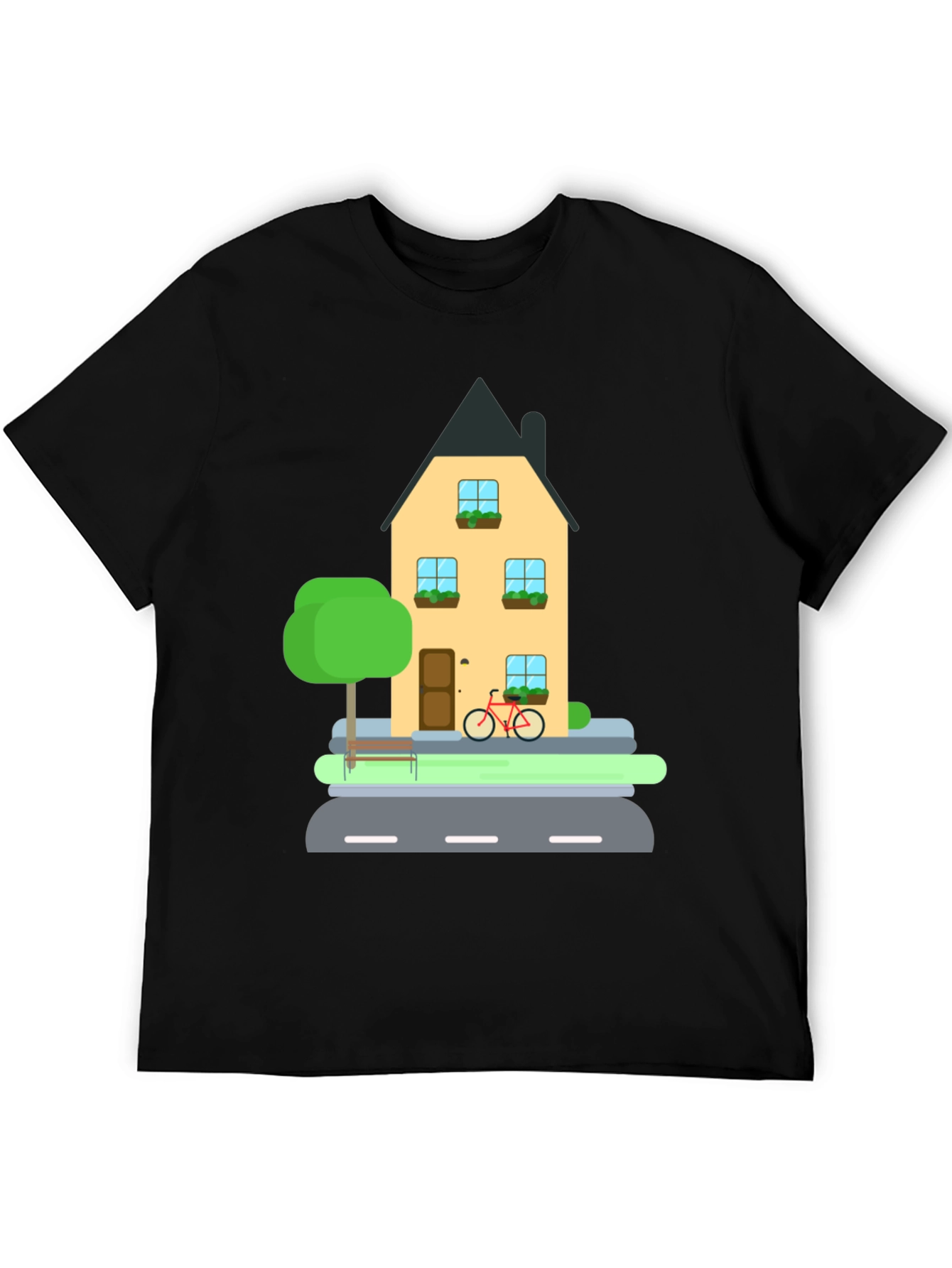 House and Bike Graphic Tee
