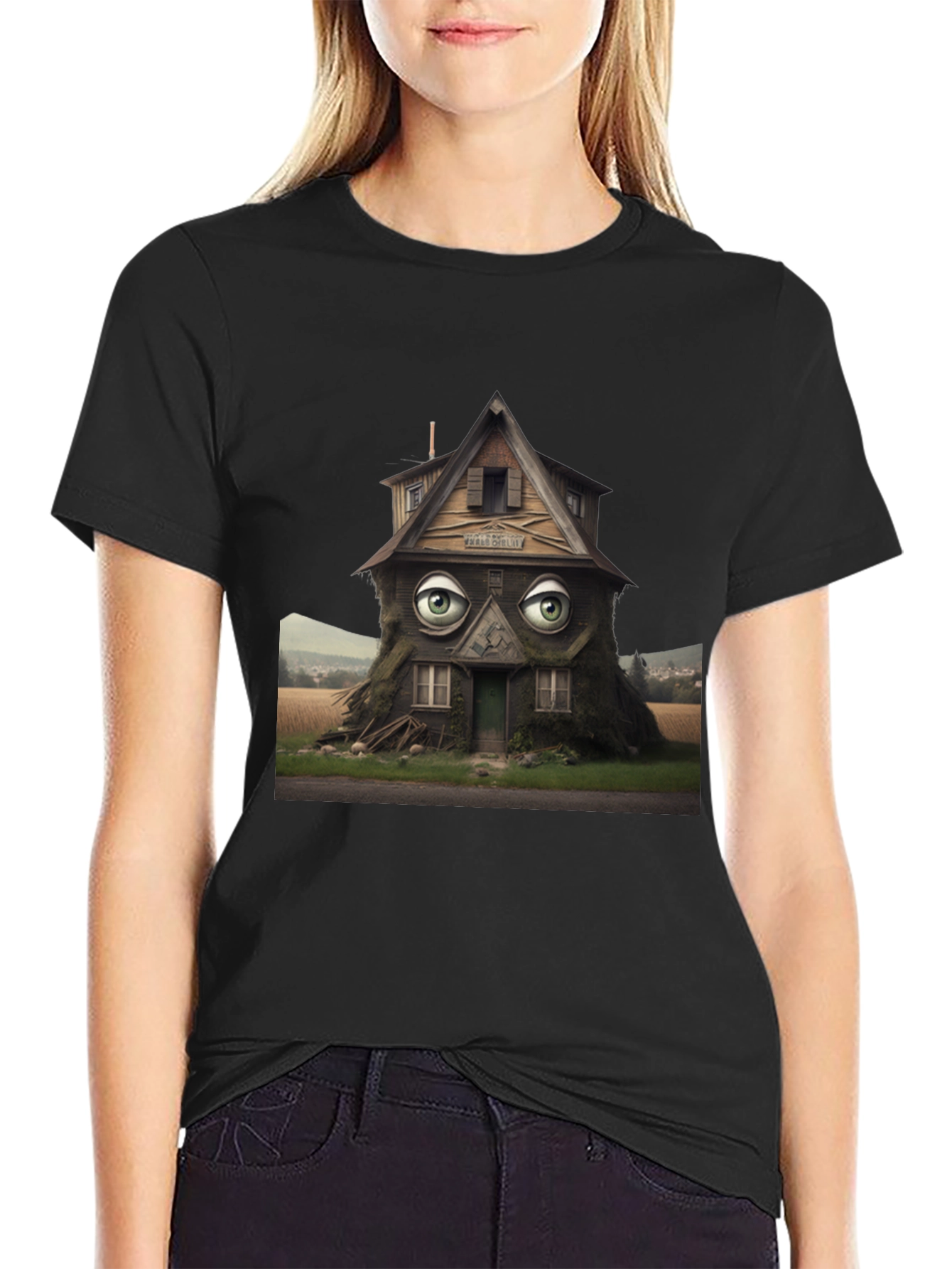 Surreal House Eye T-Shirt - Unique Design