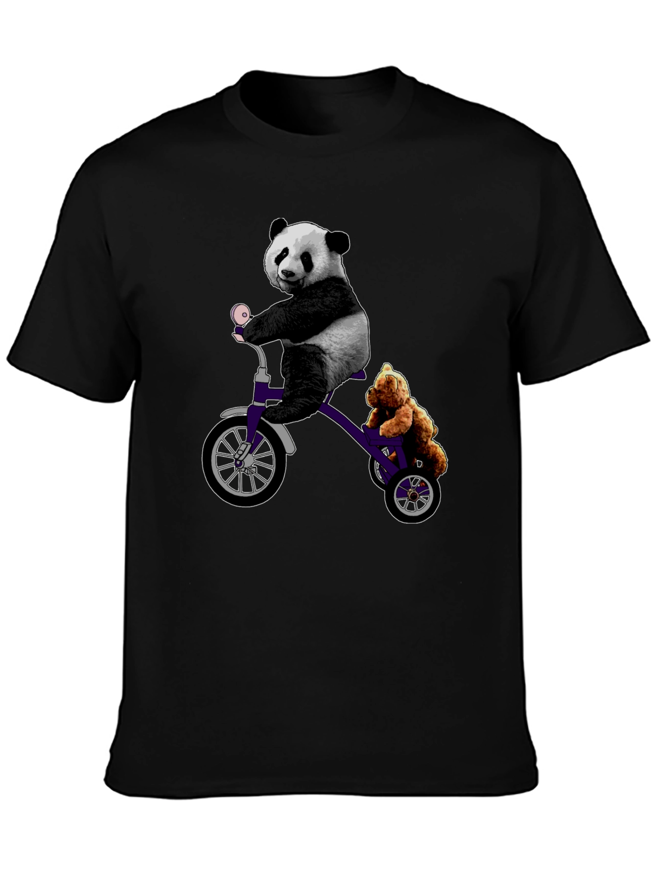 Panda & Teddy Bear Tricycle T-Shirt