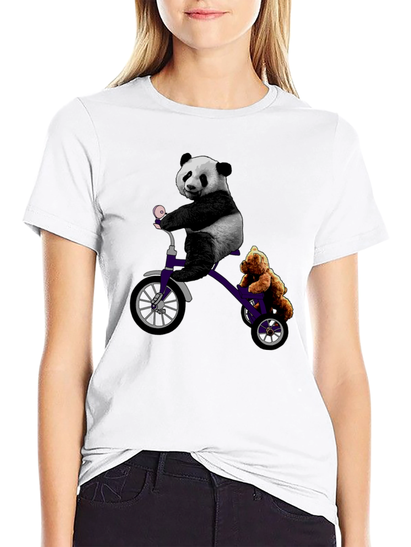 Panda & Teddy Bear Tricycle T-Shirt