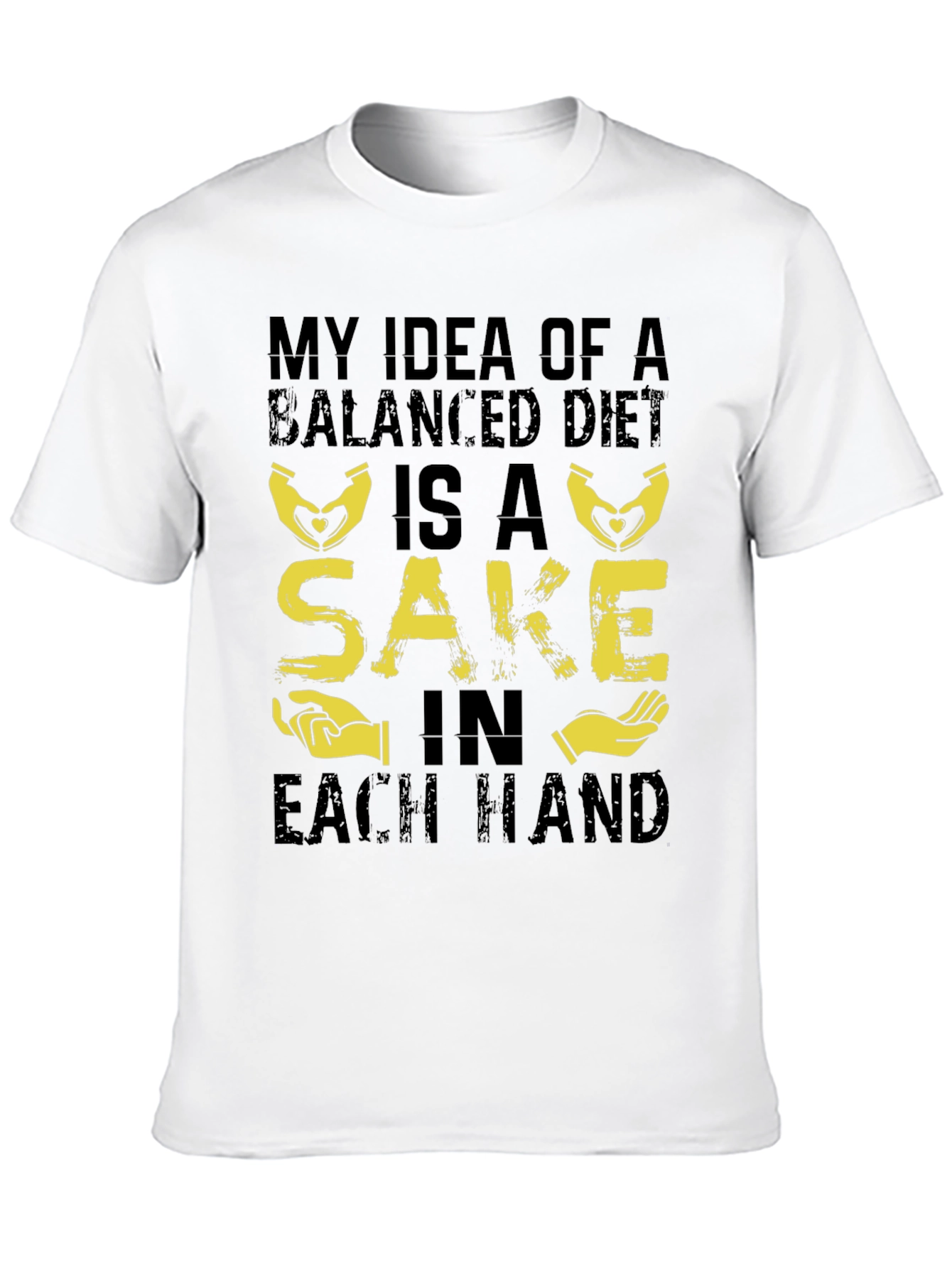 Balanced Diet Sake Hand T-Shirt - Funny Graphic Tee