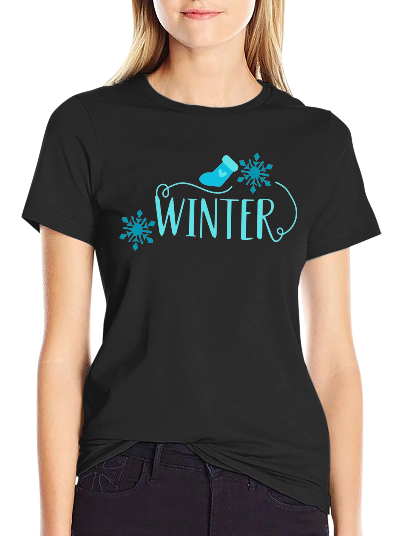 Winter Holiday Graphic Tee - Black