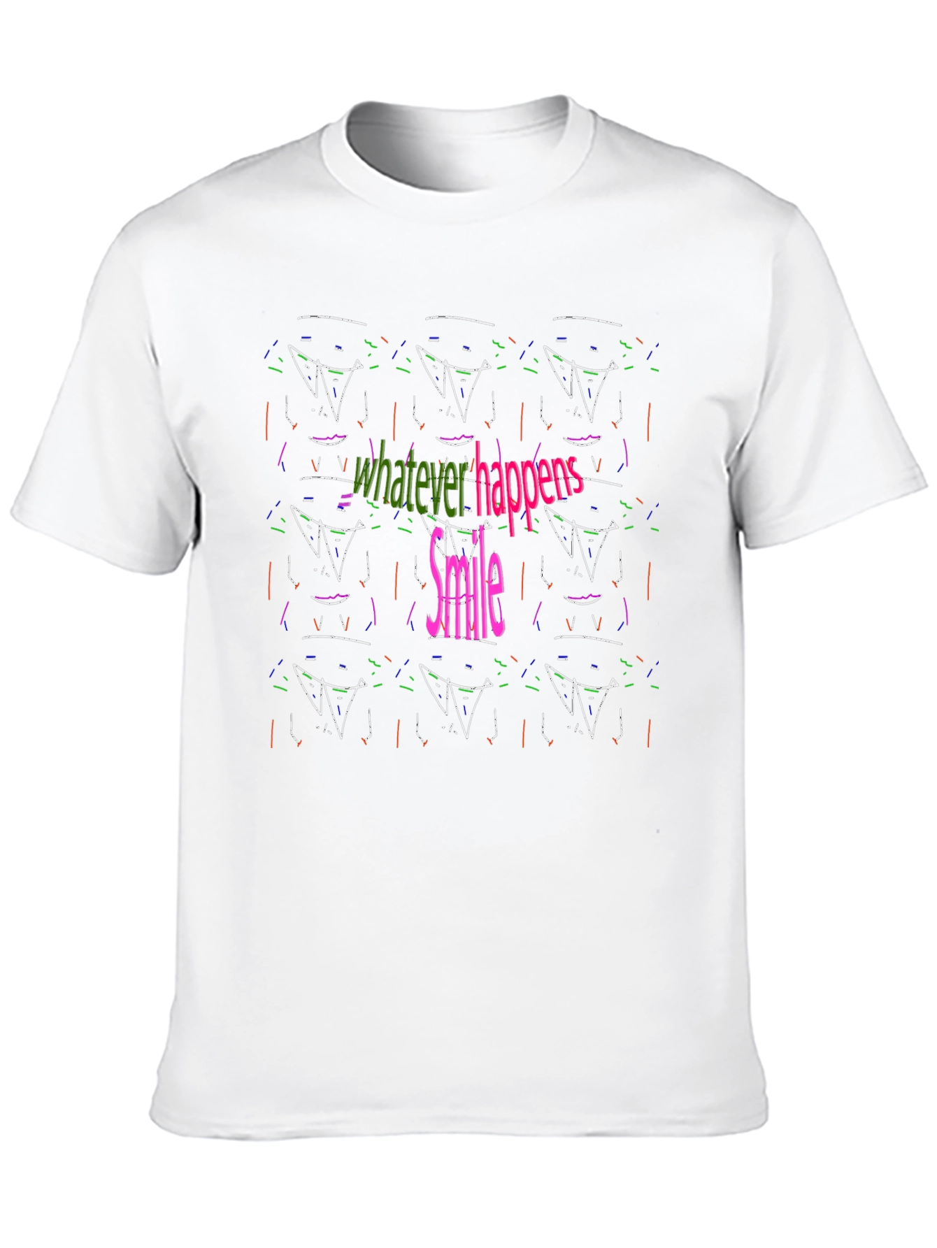 Abstract Smile Graphic Black Tee