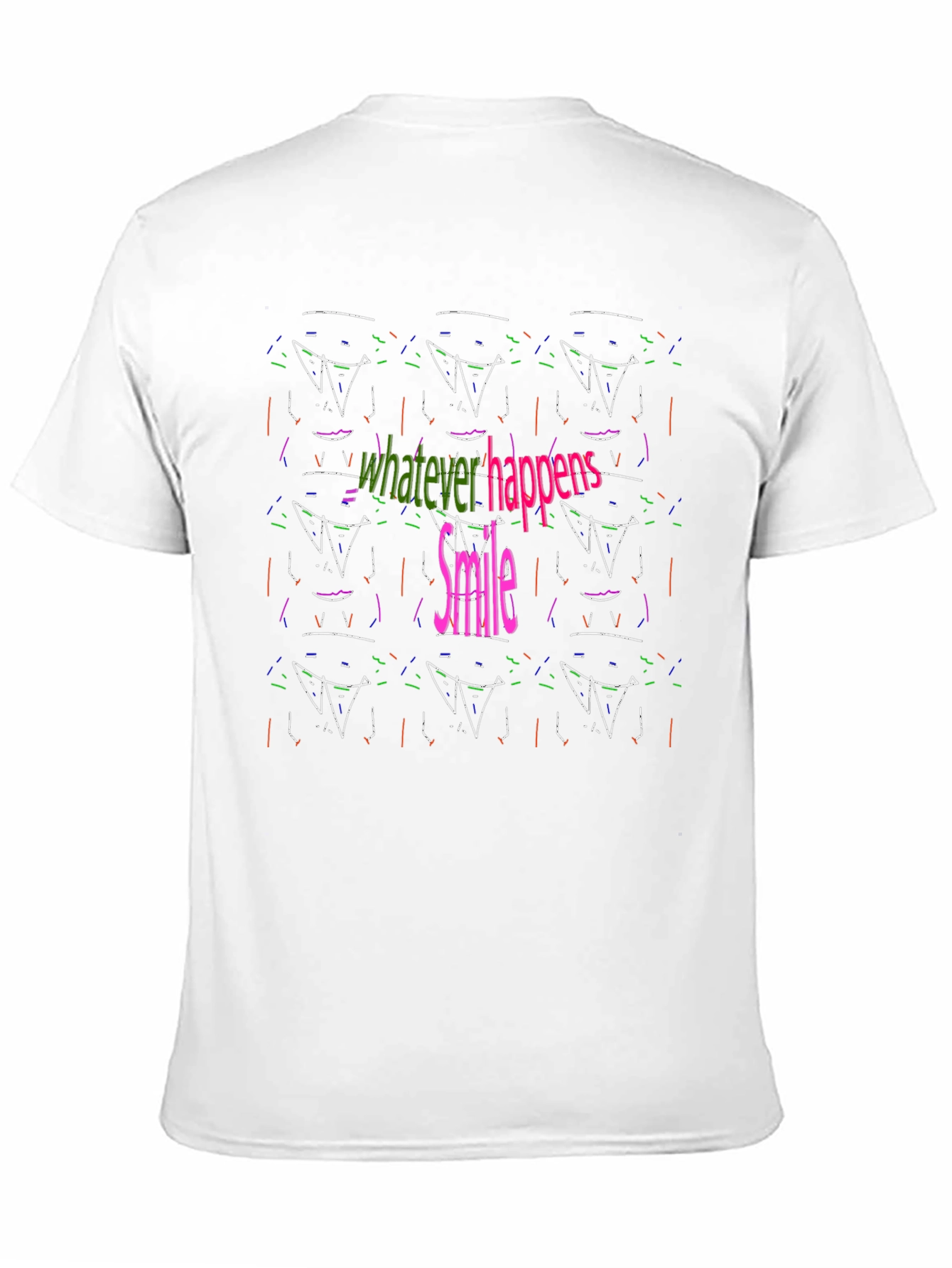 Abstract Smile Graphic Black Tee