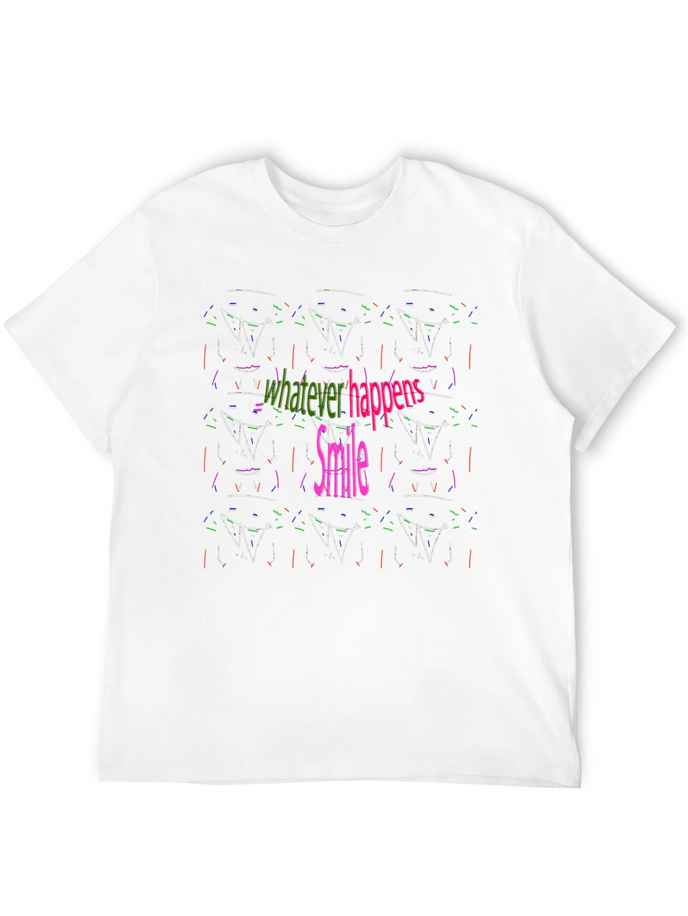 Abstract Smile Graphic Black Tee