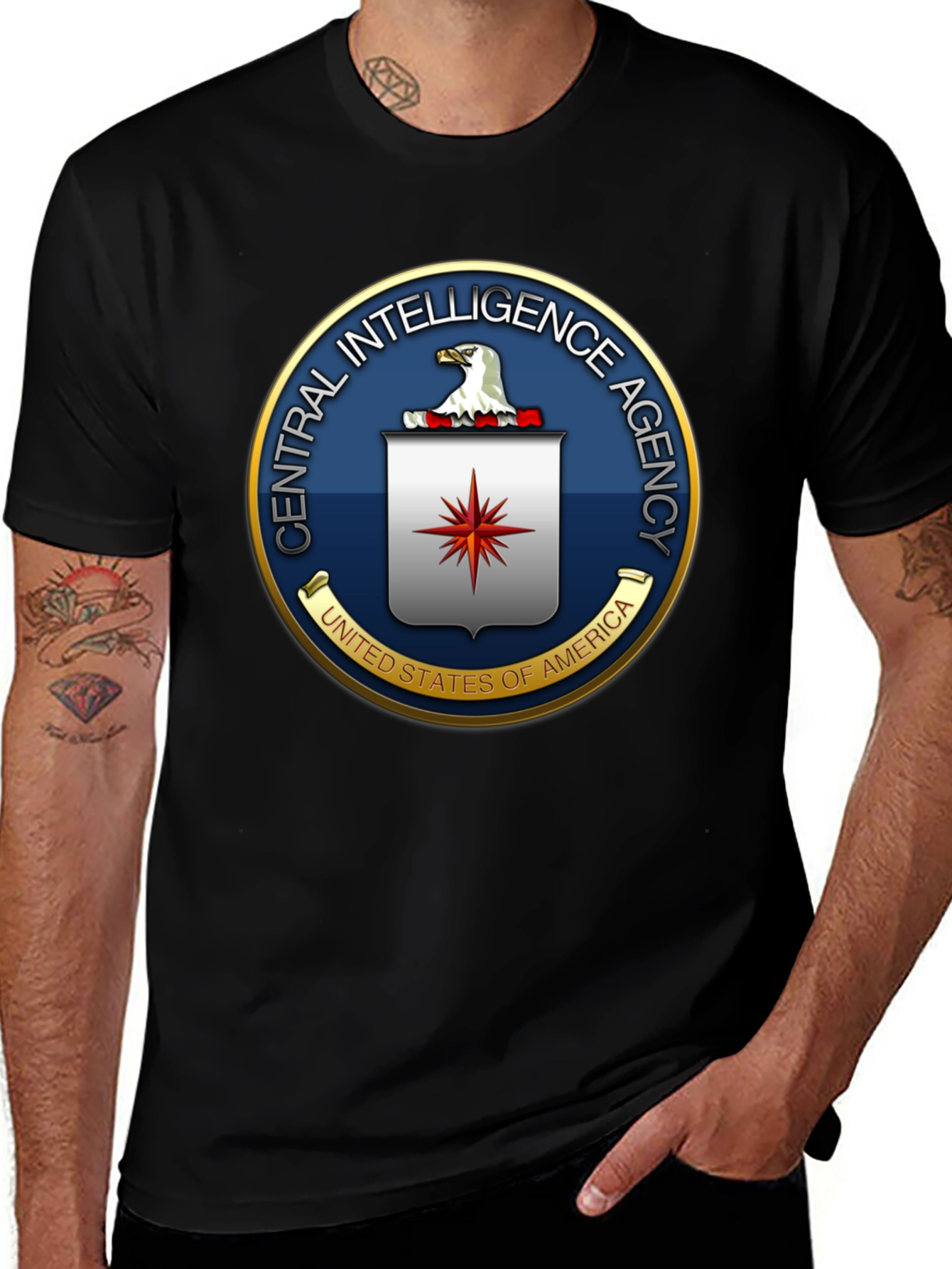 CIA Logo Graphic T-Shirt - Black