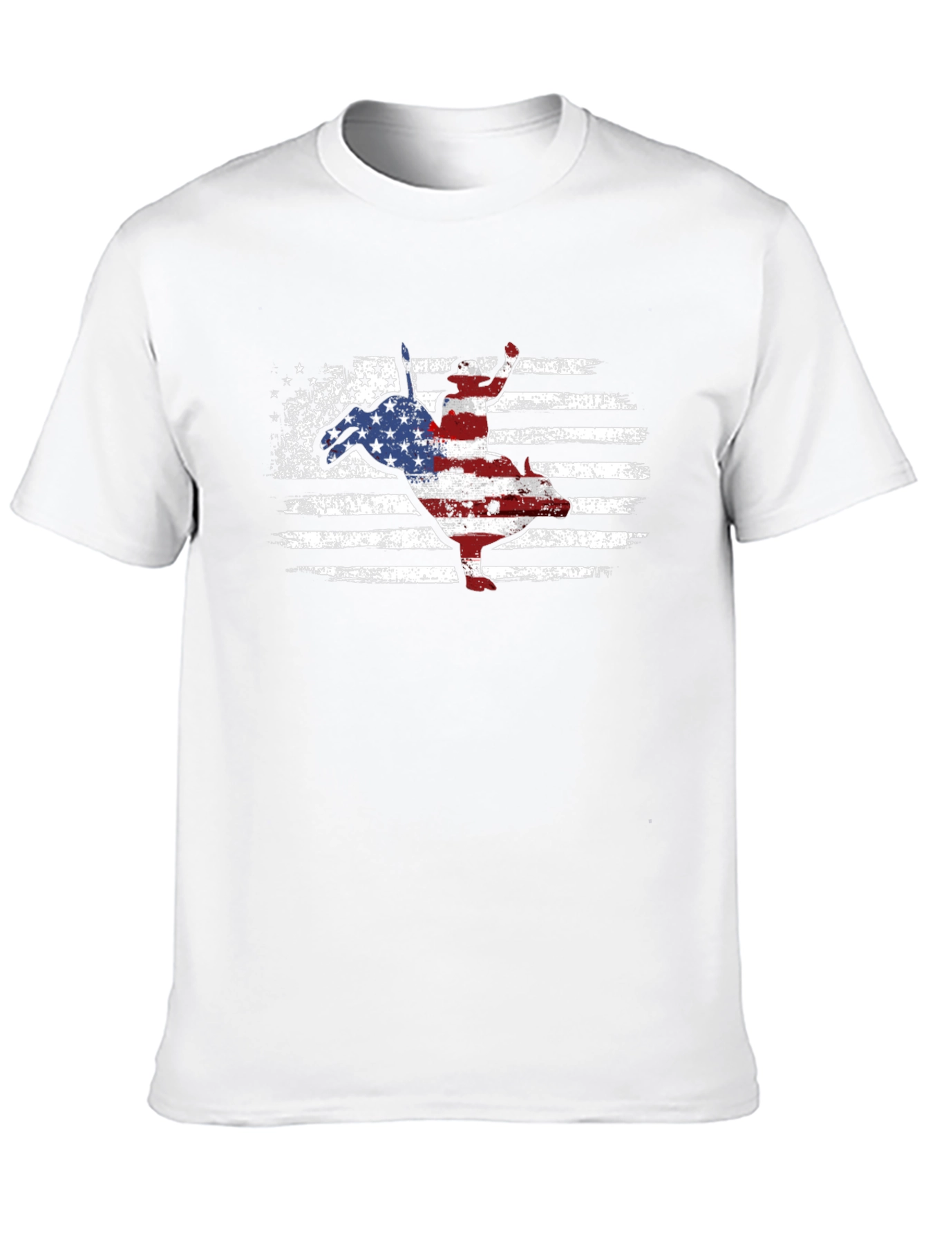 American Flag Bull Riding T-Shirt