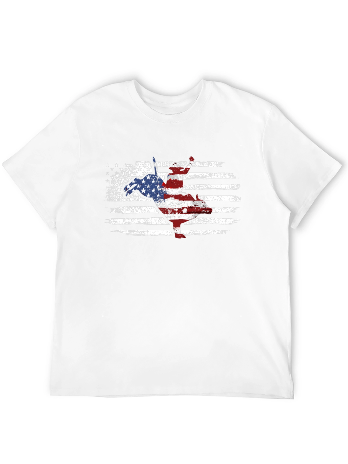 American Flag Bull Riding T-Shirt