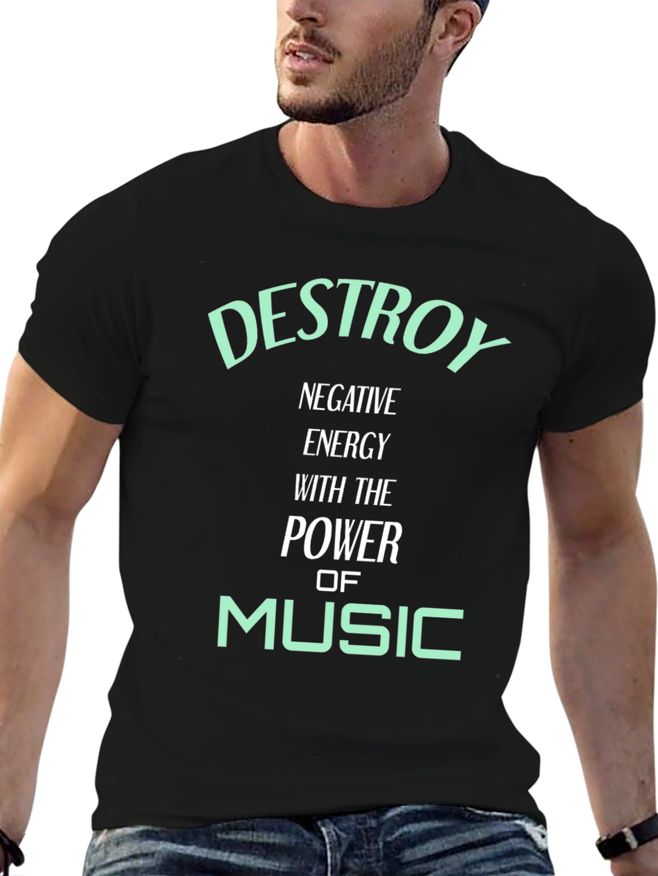 Destroy Negative Energy Music Graphic Tee