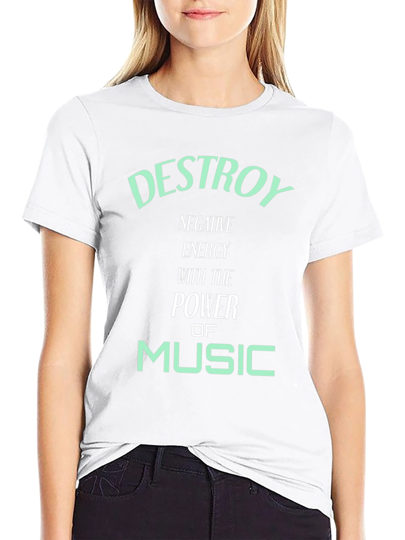 Destroy Negative Energy Music Graphic Tee