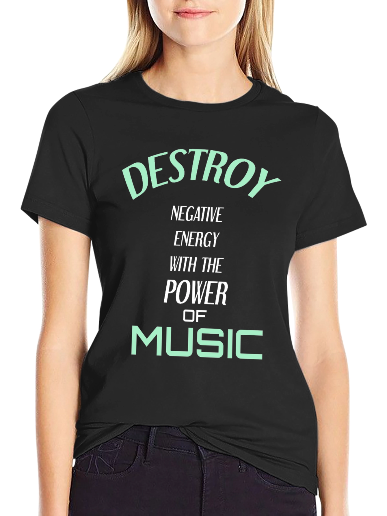 Destroy Negative Energy Music Graphic Tee