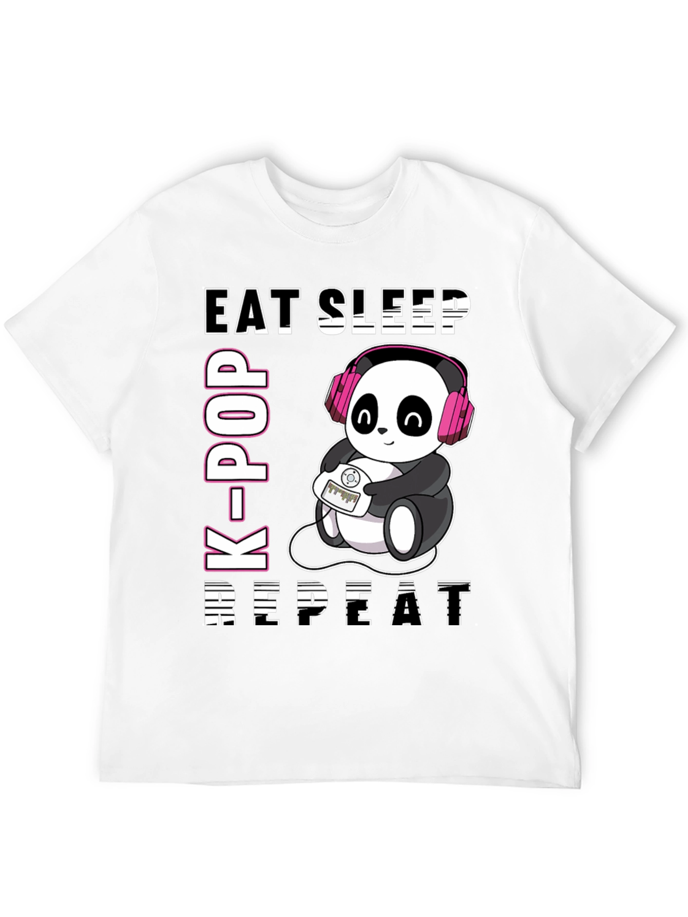 Eat Sleep K-Pop Repeat Panda T-Shirt