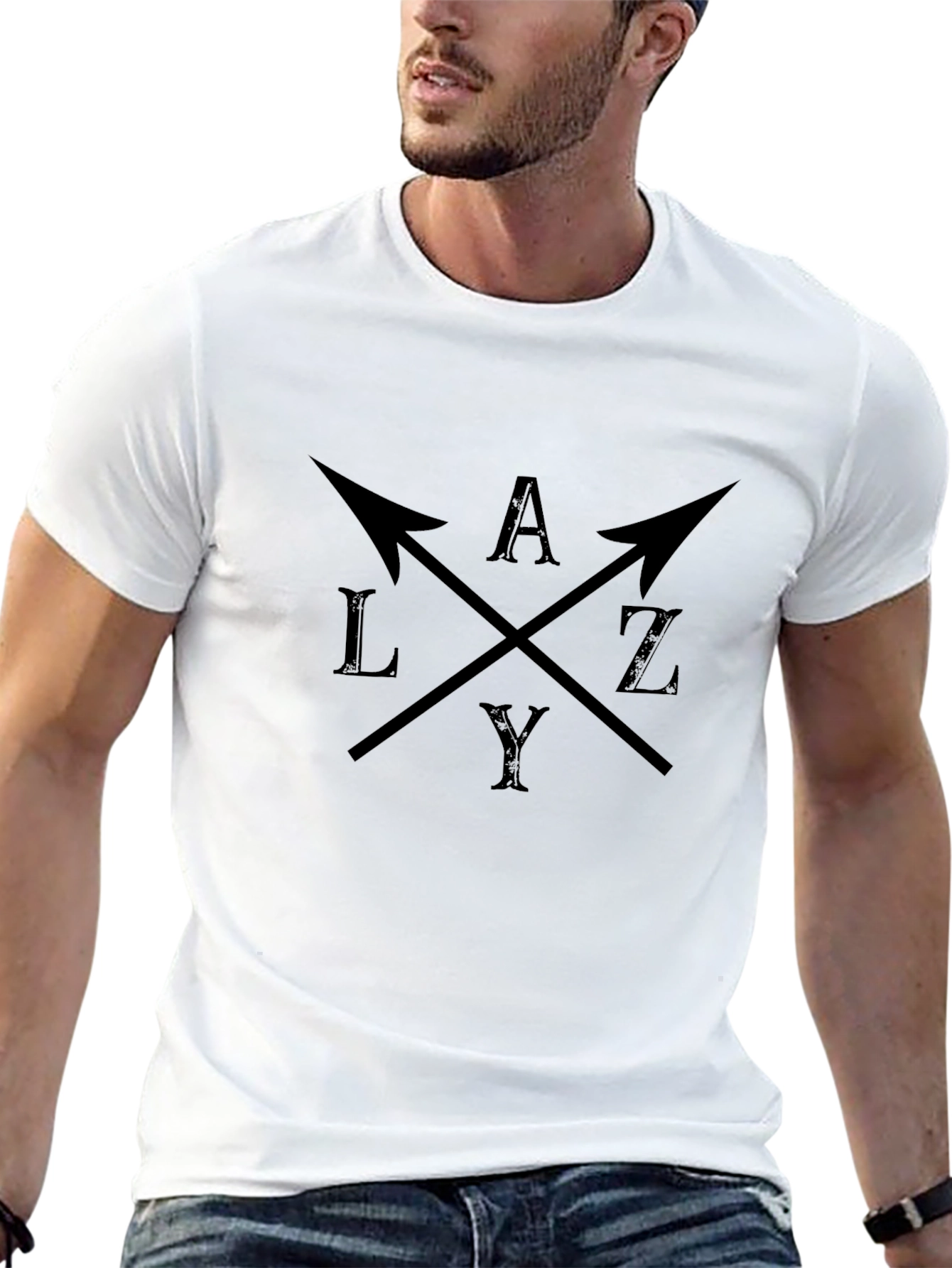 LAZY Arrows Graphic Tee - Casual Short Sleeve