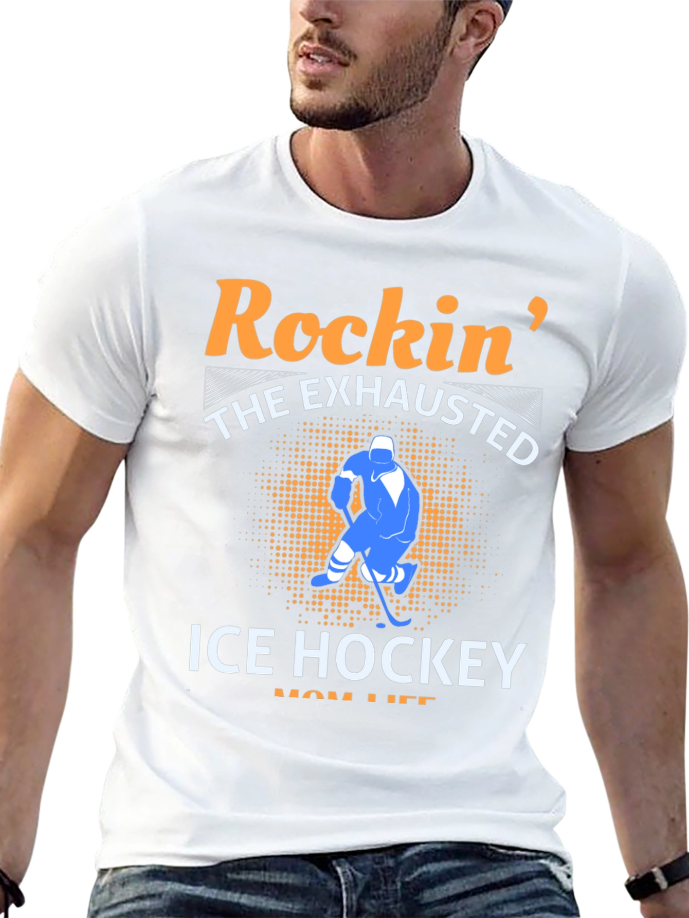 Rockin The Exhausted Ice Hockey Mom Life T-Shirt